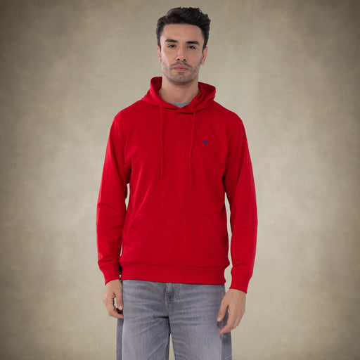 Simple everyday look men's hoodie red