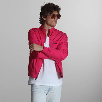 Men's Classic Iconic Racer Jacket Men's Iconic Jacket Members Only | Hot Pink