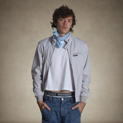 Men's Classic Iconic Racer Jacket Men's Iconic Jacket Members Only® Light Grey Small 
