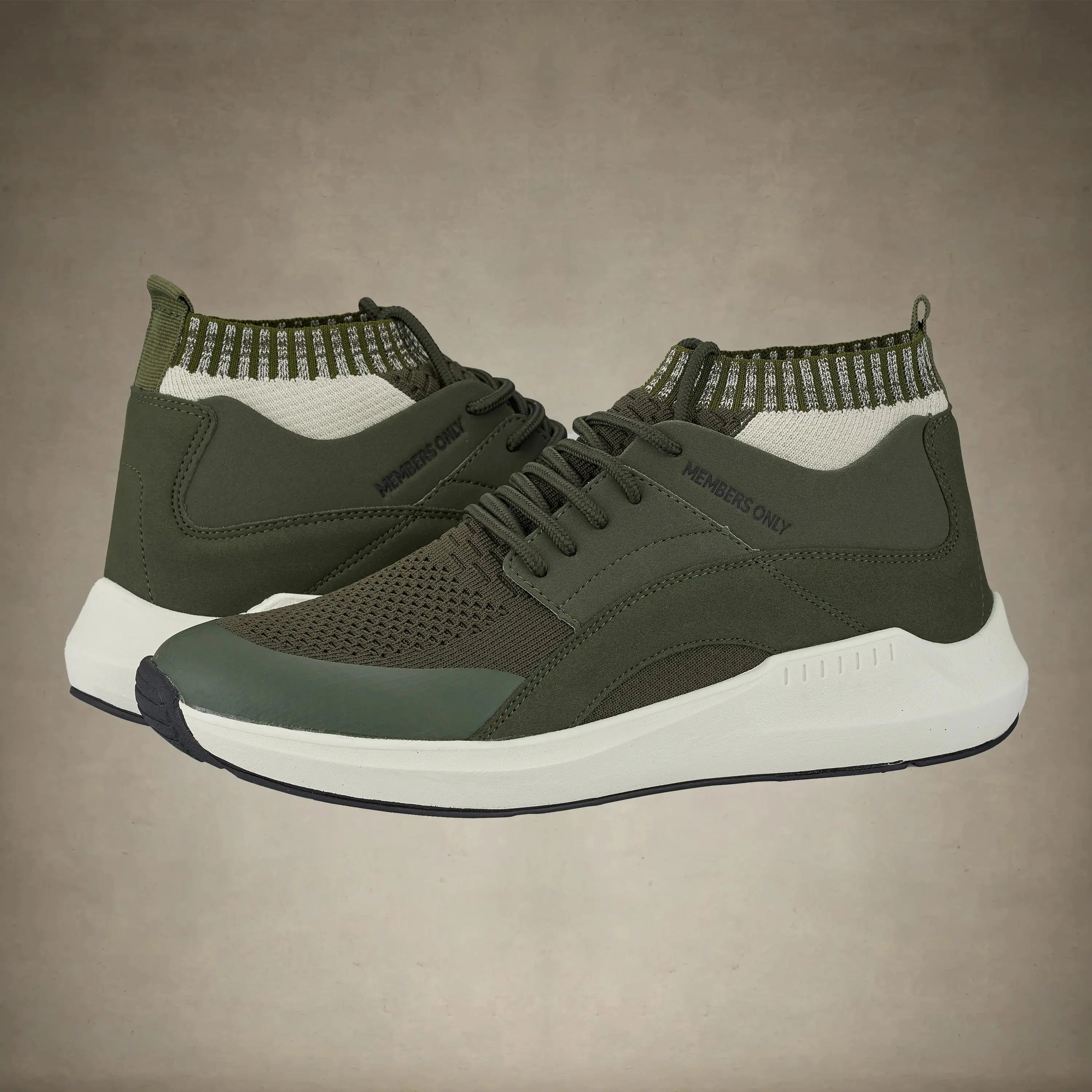 Men's Knit Sock Mesh Fashion Sneaker - FINAL SALE Men's Sneaker Members Only® Olive 10 