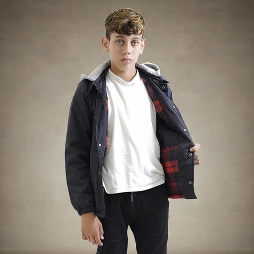 Boy's Coach Jacket with Fleece Hood - FINASL SALE