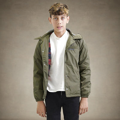 Boy's Coach Jacket with Fleece Hood - FINASL SALE