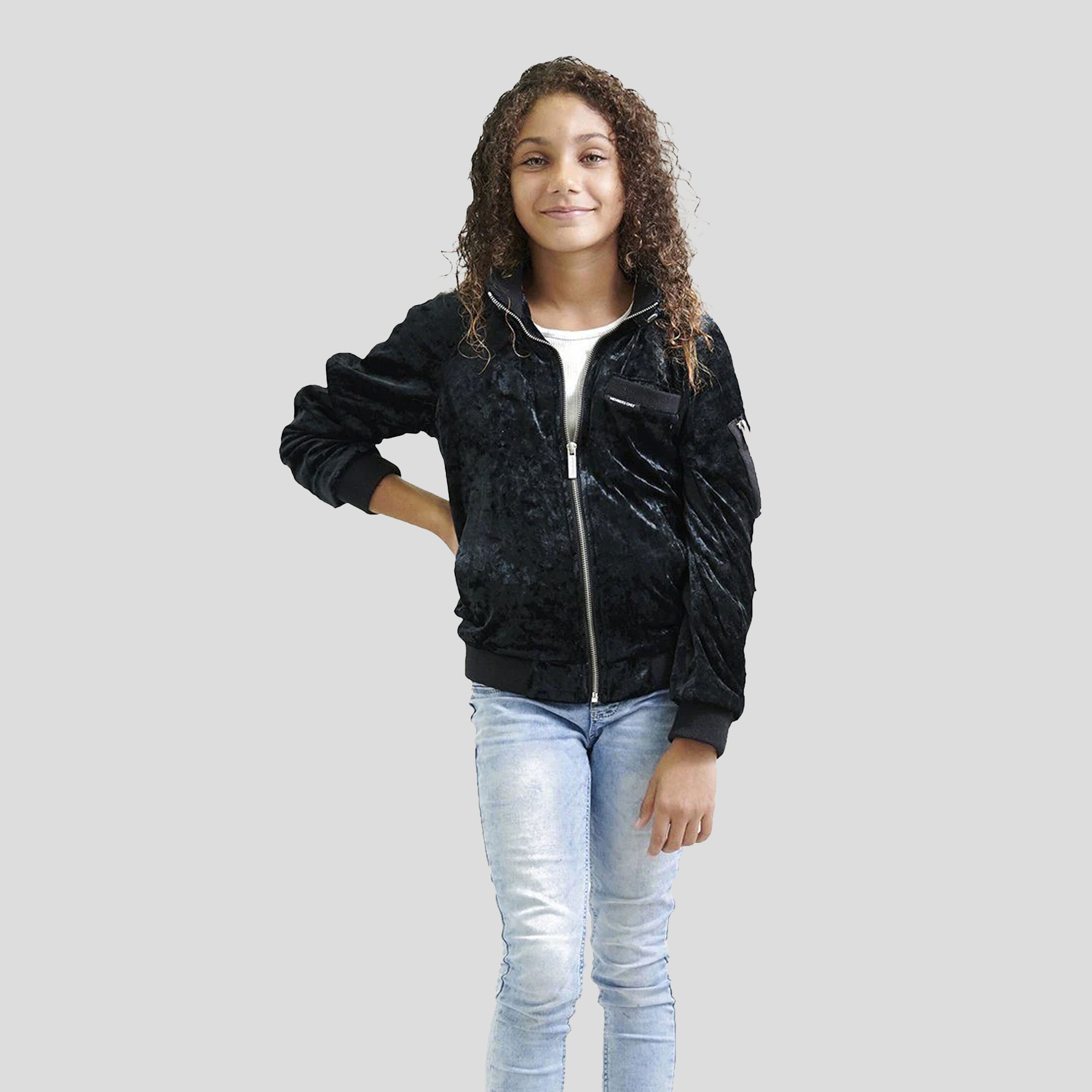 Girl's Crushed Velvet Bomber Jacket - FINAL SALE Girl's Jacket Members Only 