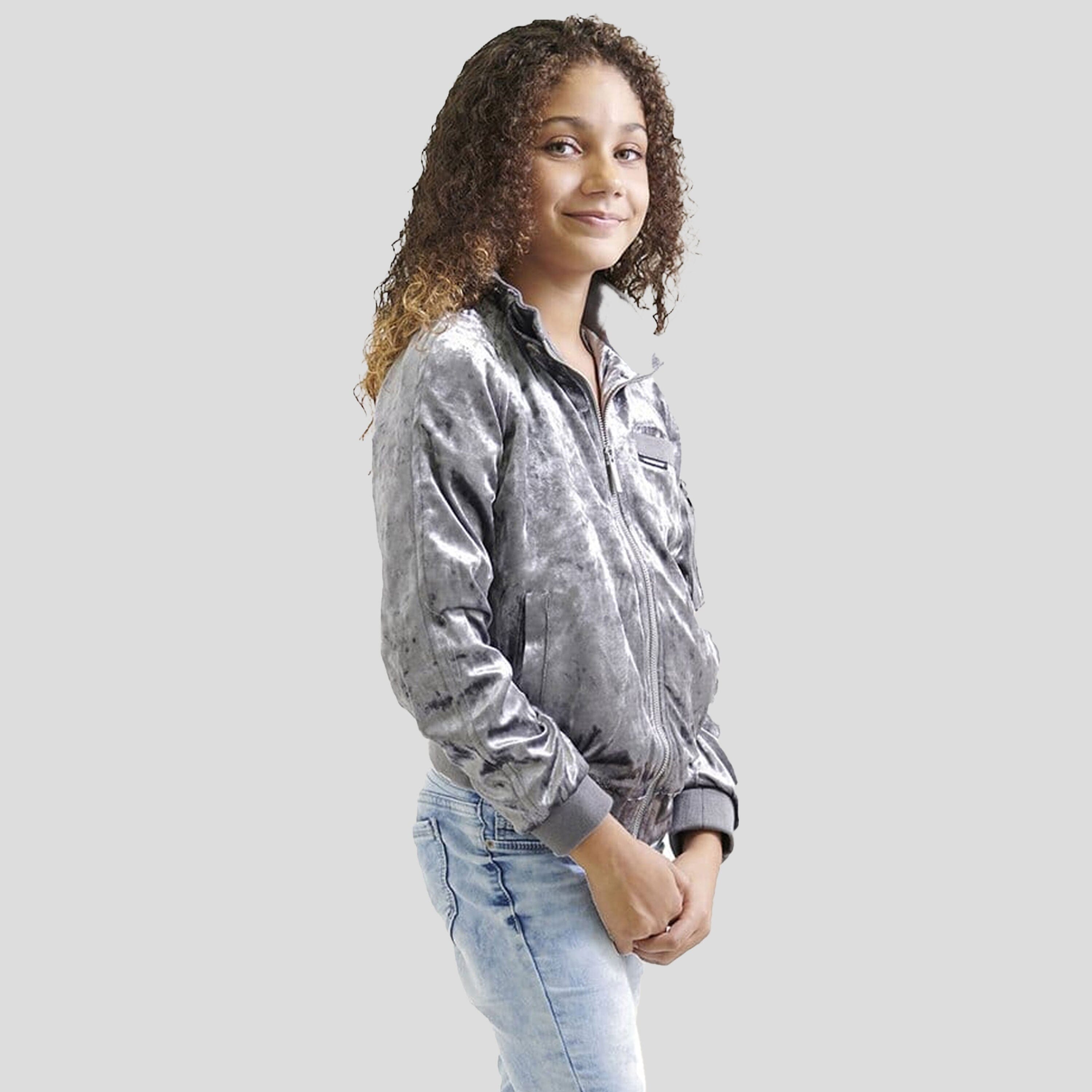 Girl's Crushed Velvet Bomber Jacket - FINAL SALE Girl's Jacket Members Only 