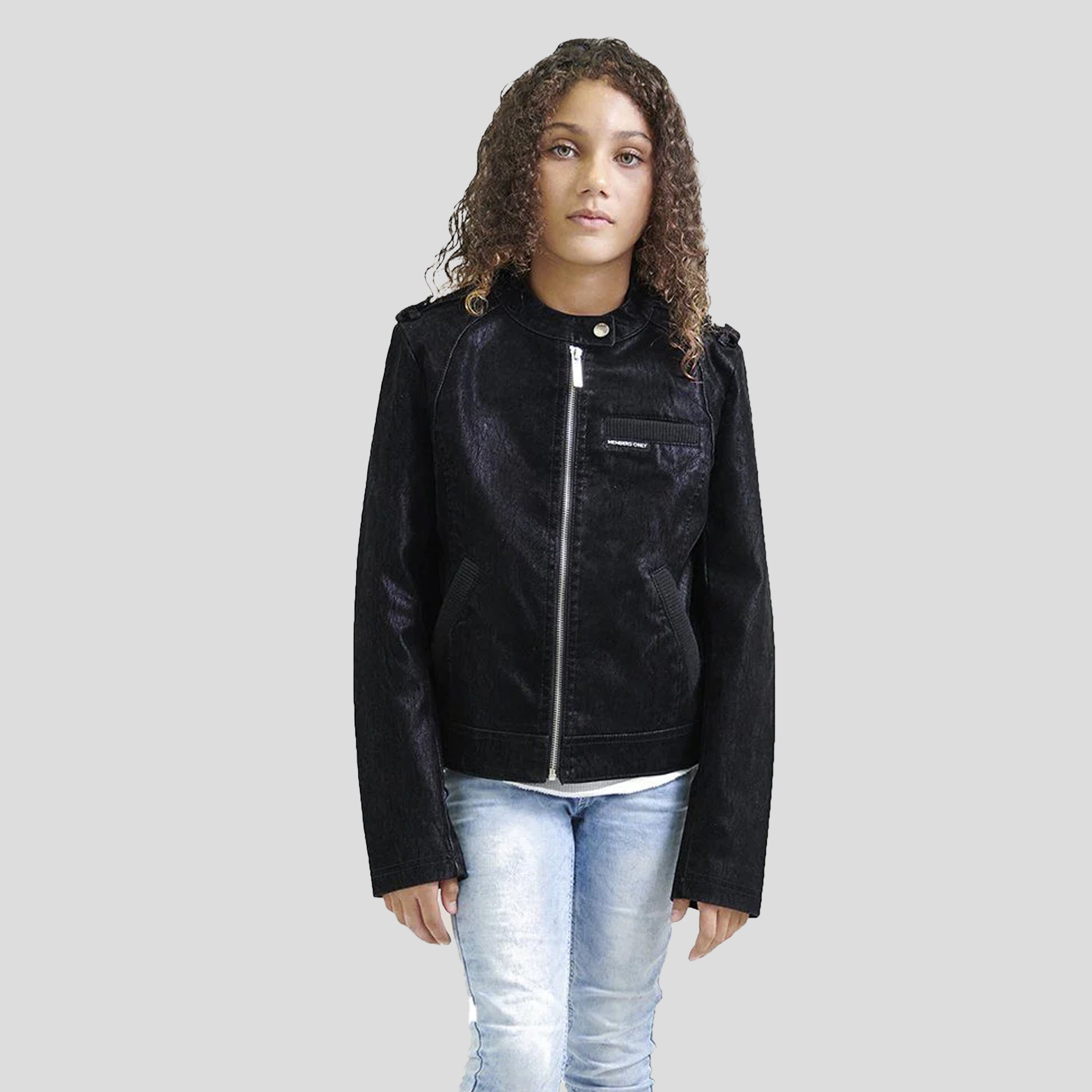 Girl's Iconic Moto Faux Suede Jacket - FINAL SALE Girl's Jacket Members Only 