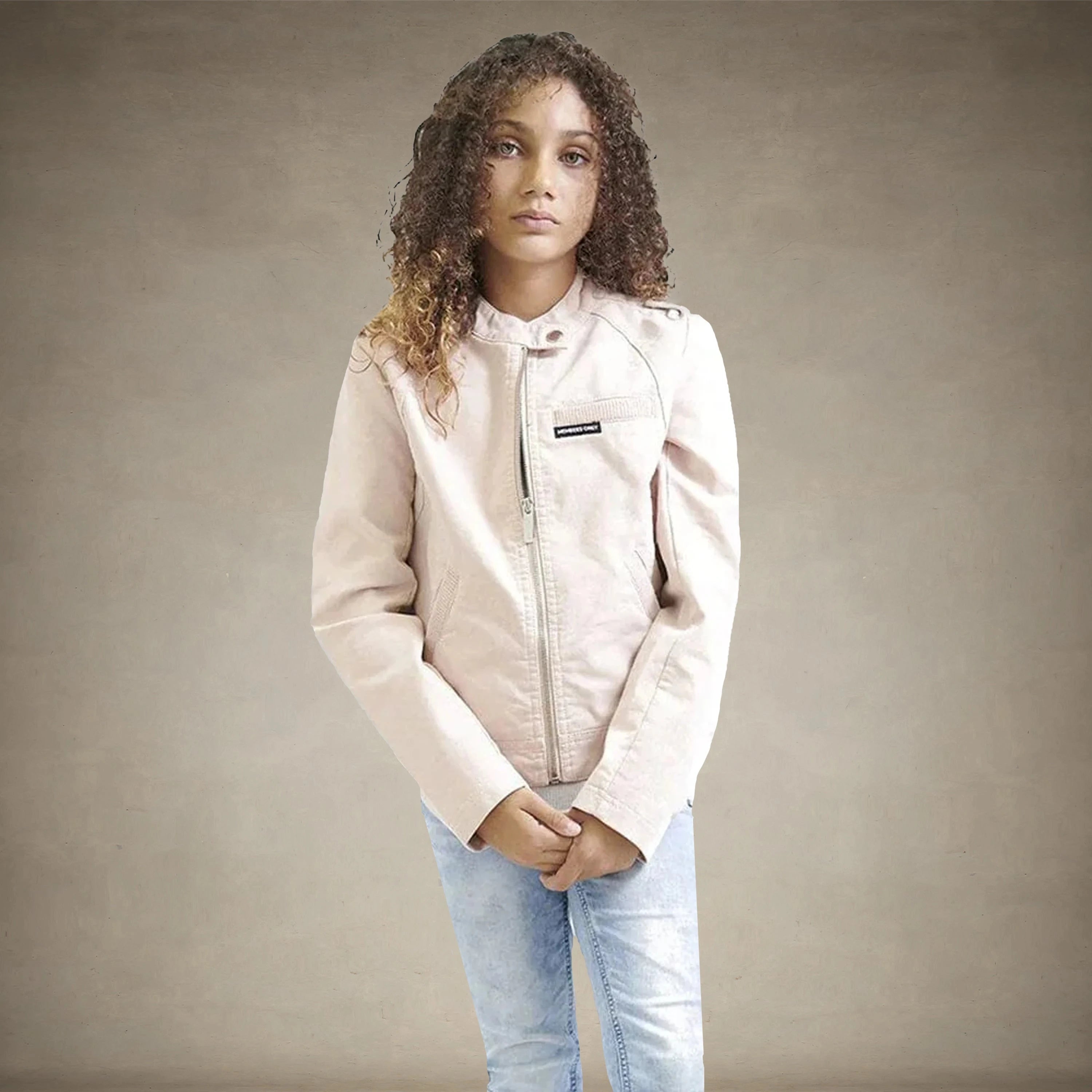 Girl's Iconic Moto Faux Suede Jacket - FINAL SALE Girl's Jacket Members Only Blush 4 