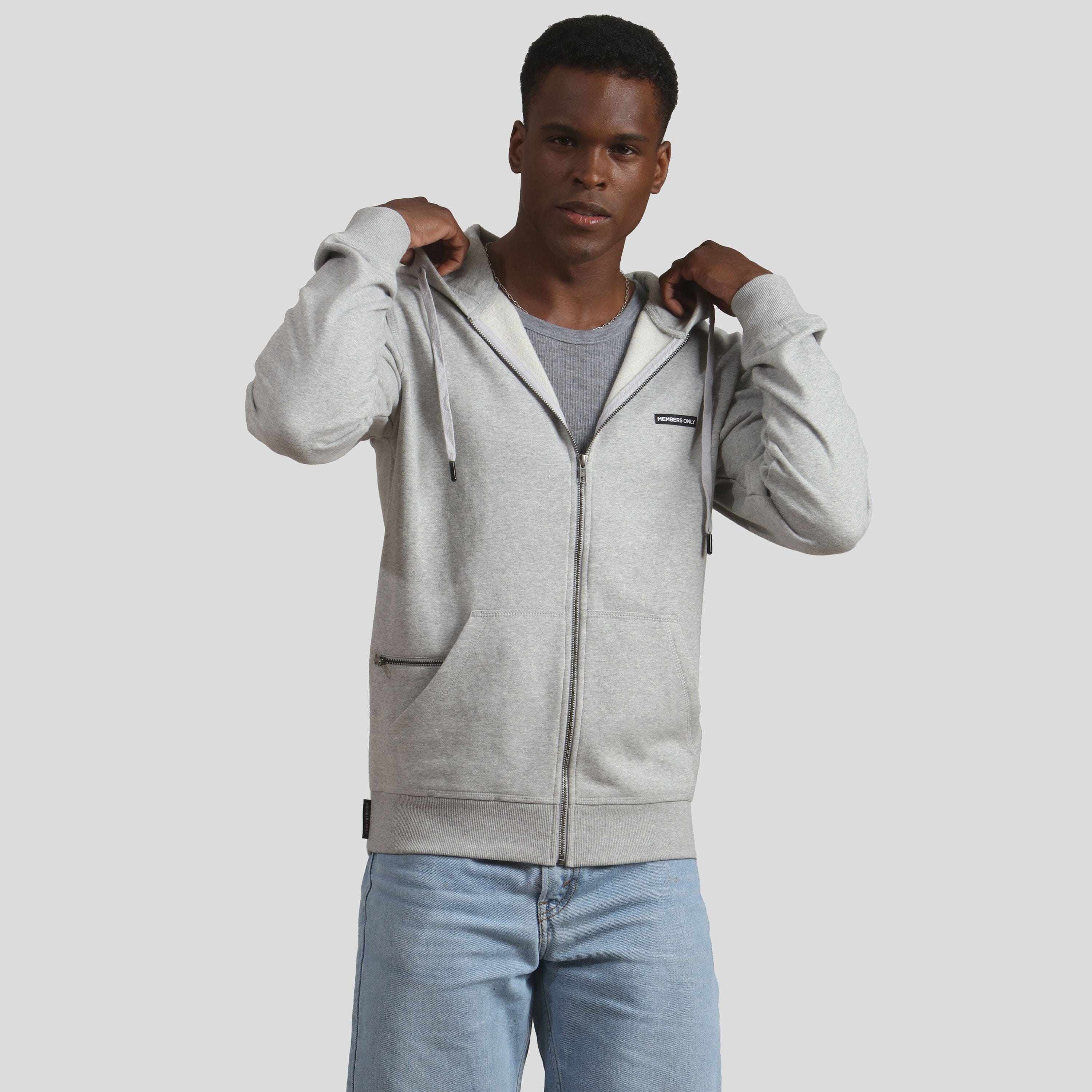 Logo-Print Cotton Jersey-Trimmed Denim Hooded Jacket