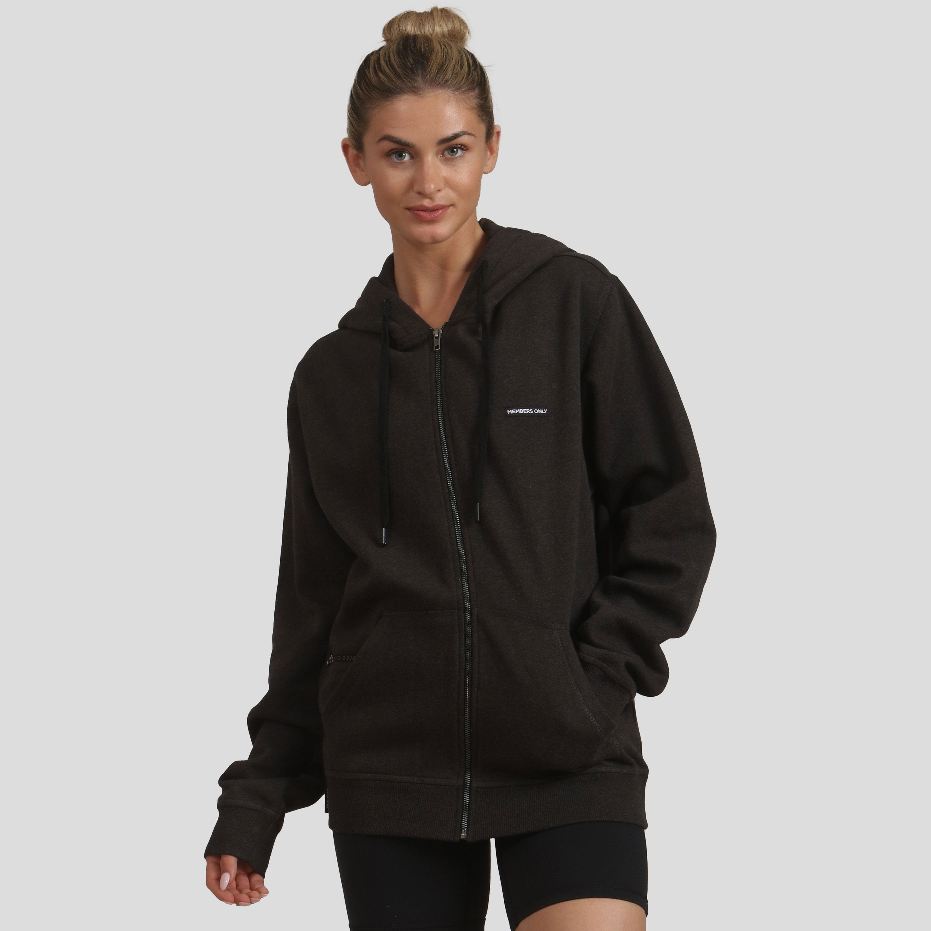 Women's Brooklyn Zip-Up Oversized Hoodie Women's hoodies & sweatshirts Members Only Charcoal Small 