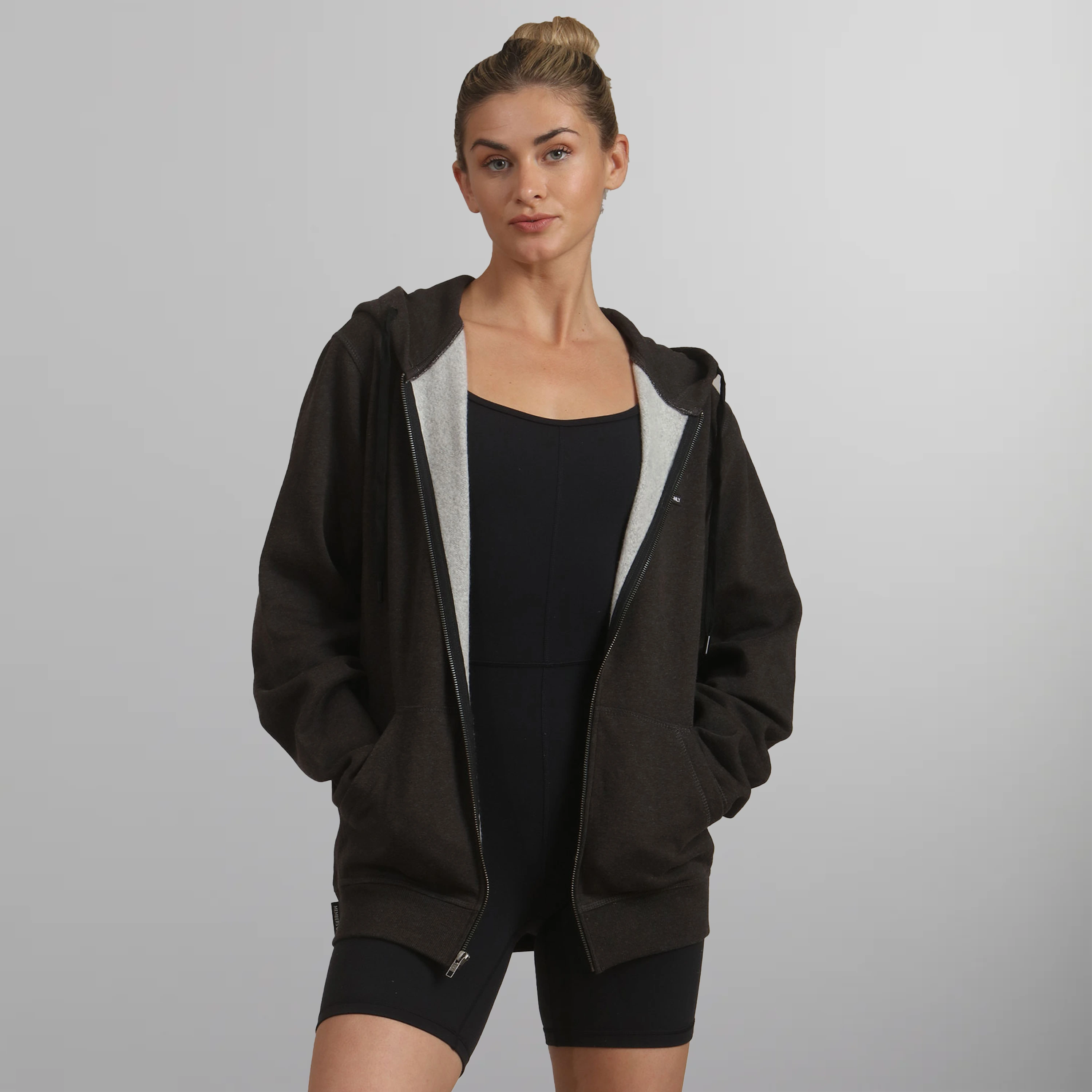 Women's Brooklyn Zip-Up Oversized Hoodie Women's hoodies & sweatshirts Members Only Charcoal Small 