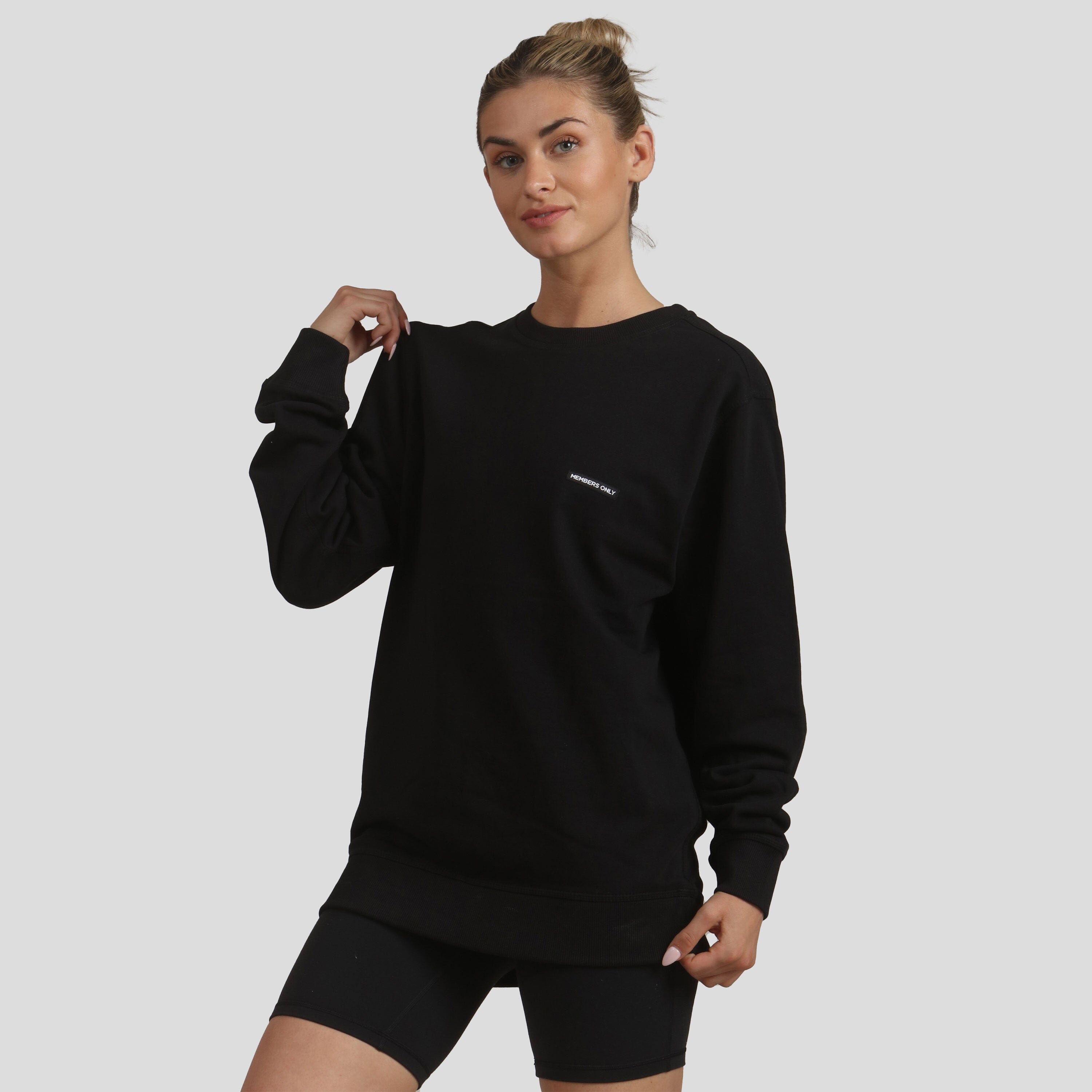 Women's Preston Crew Neck Oversized Sweatshirt Women's hoodies & sweatshirts Members Only Black Small 