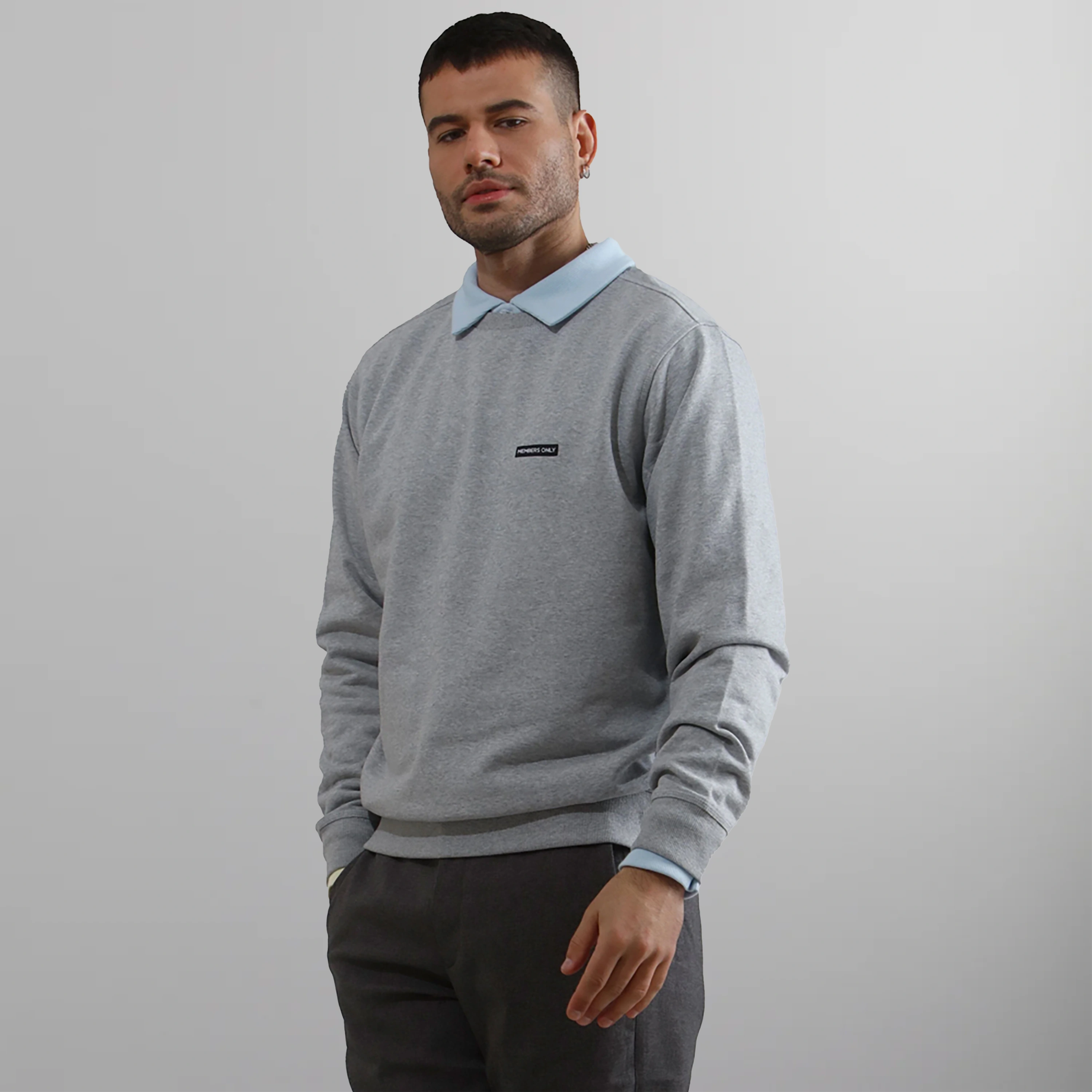 Men's Preston Crew Neck Sweatshirt Men's hoodies & sweatshirts Members Only Grey Small 