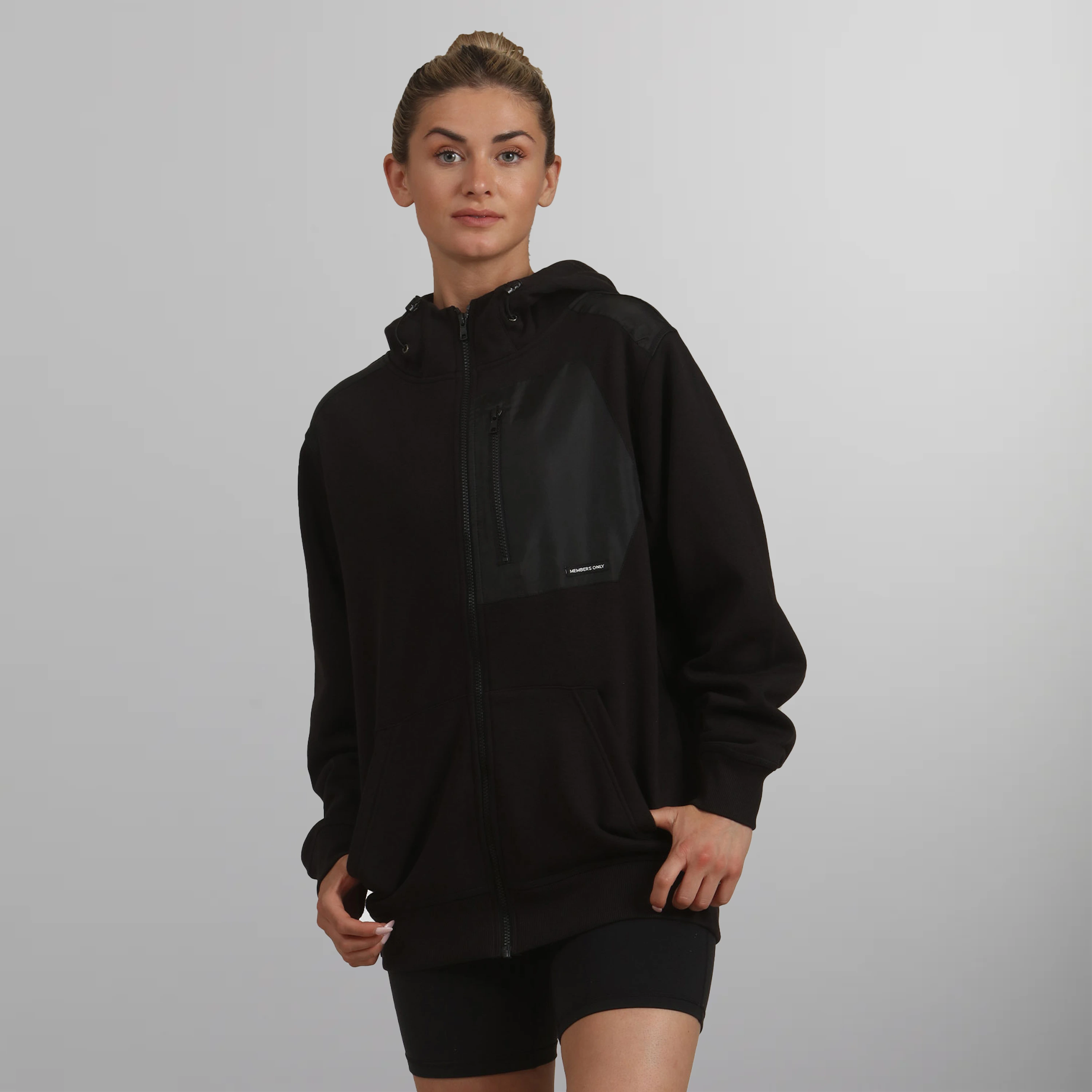 Women's Austin Zip-Up Oversized Hoodie Women's hoodies & sweatshirts Members Only Black Small 