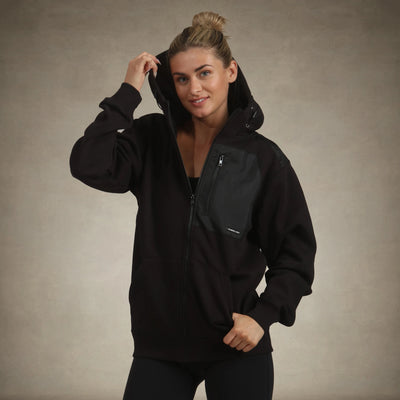 Women's Austin Zip-Up Oversized Hoodie Women's hoodies & sweatshirts Members Only® Black Small 