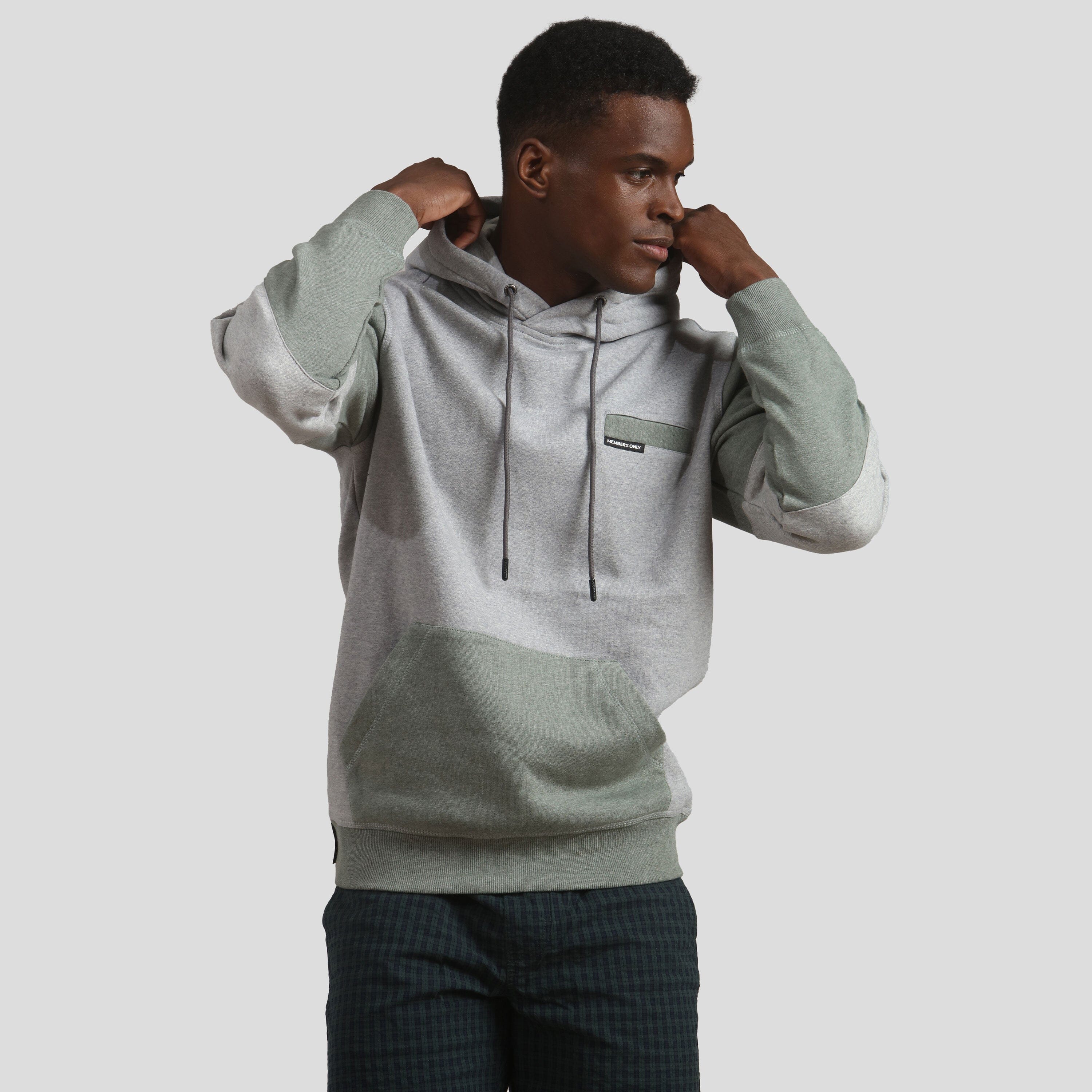 Men's Drew Colorblock Hooded Sweatshirt Men's hoodies & sweatshirts Members Only ASH Small 