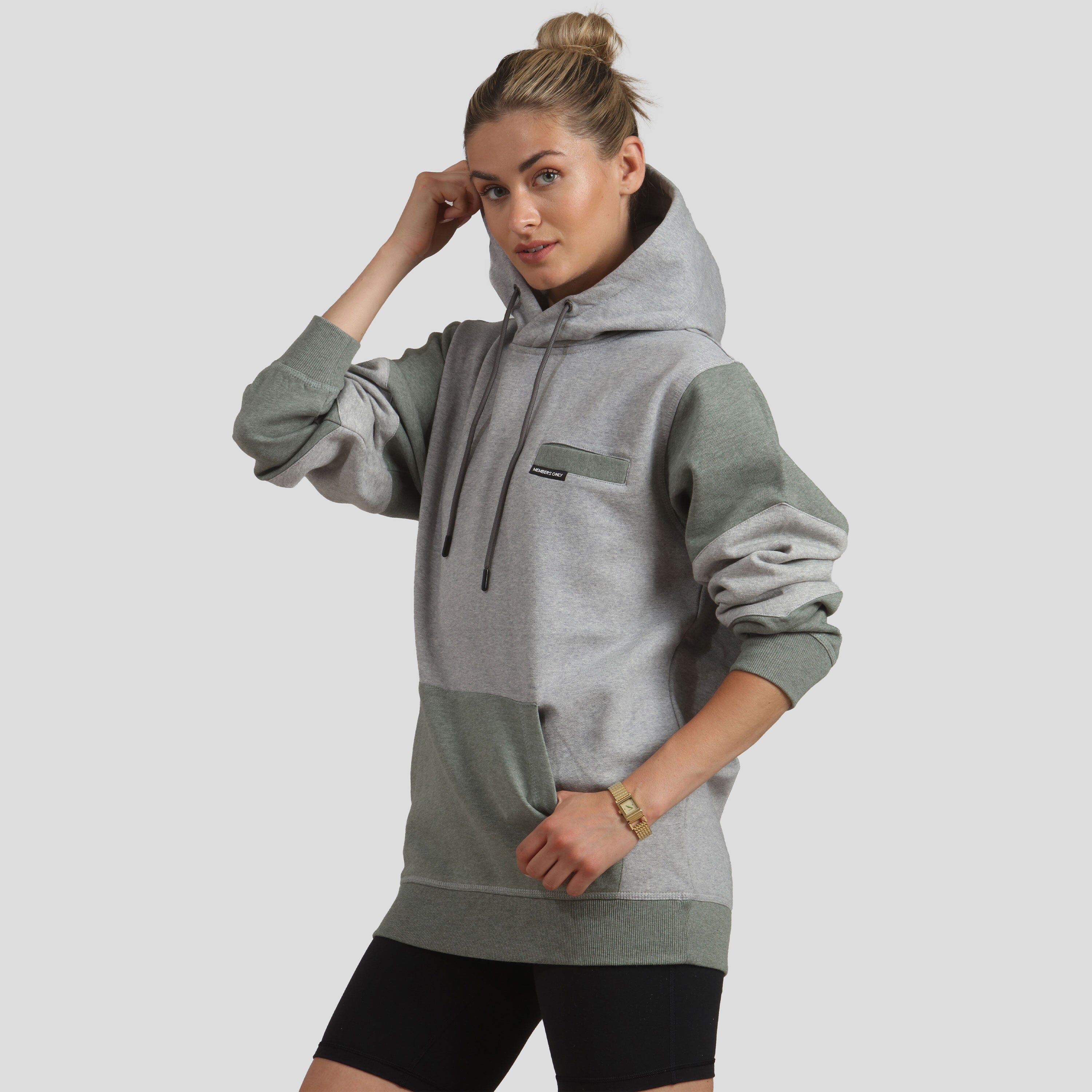 Women's Drew Colorblock Oversized Hooded Sweatshirt Women's hoodies & sweatshirts Members Only ASH Small 