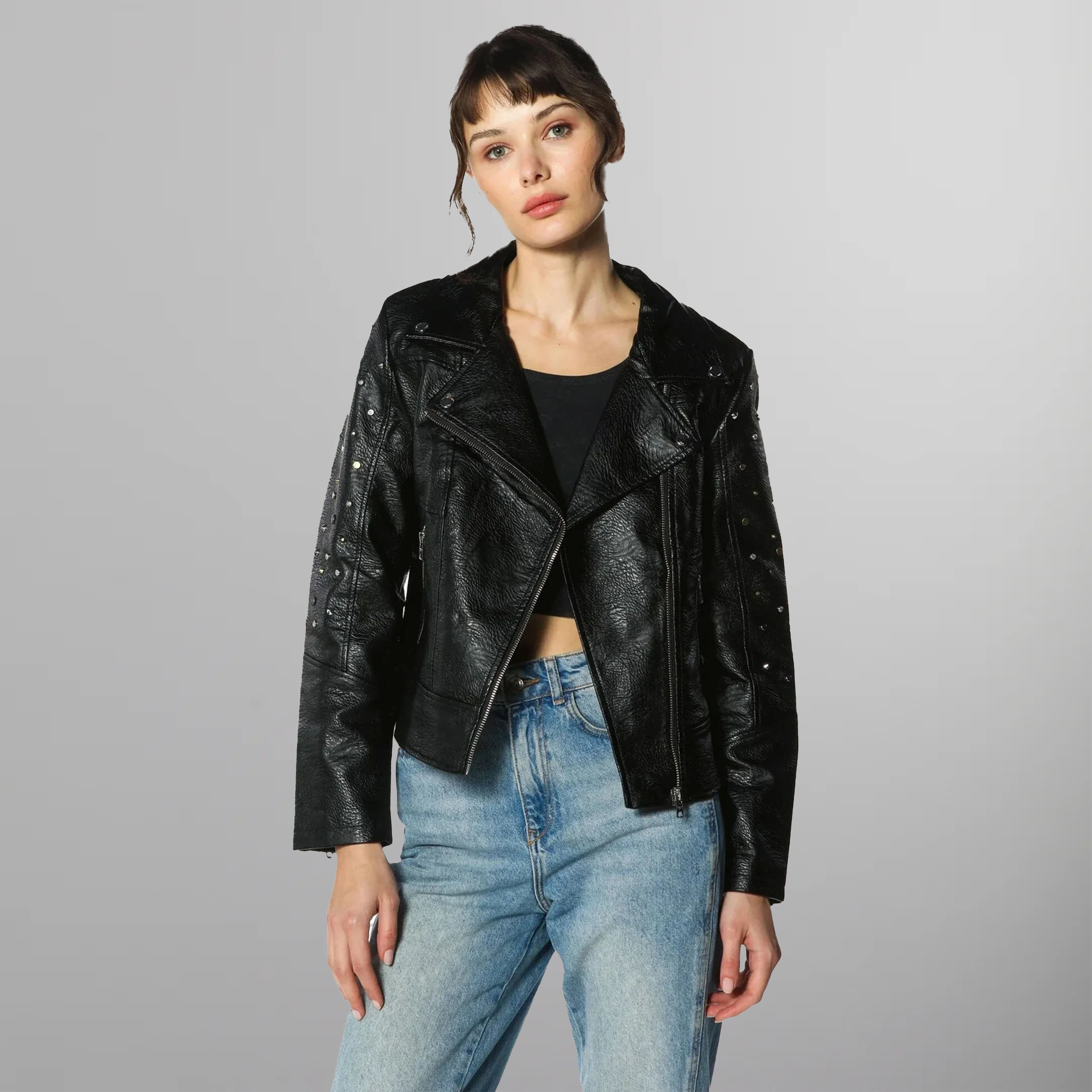 Leather jacket womens sale sales