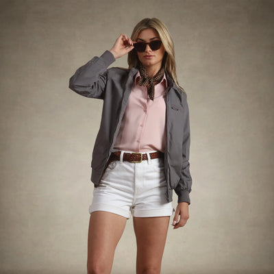 Women's Classic Iconic Racer Jacket (Slim Fit) Women's Iconic Jacket Members Only® Grey X-Small 