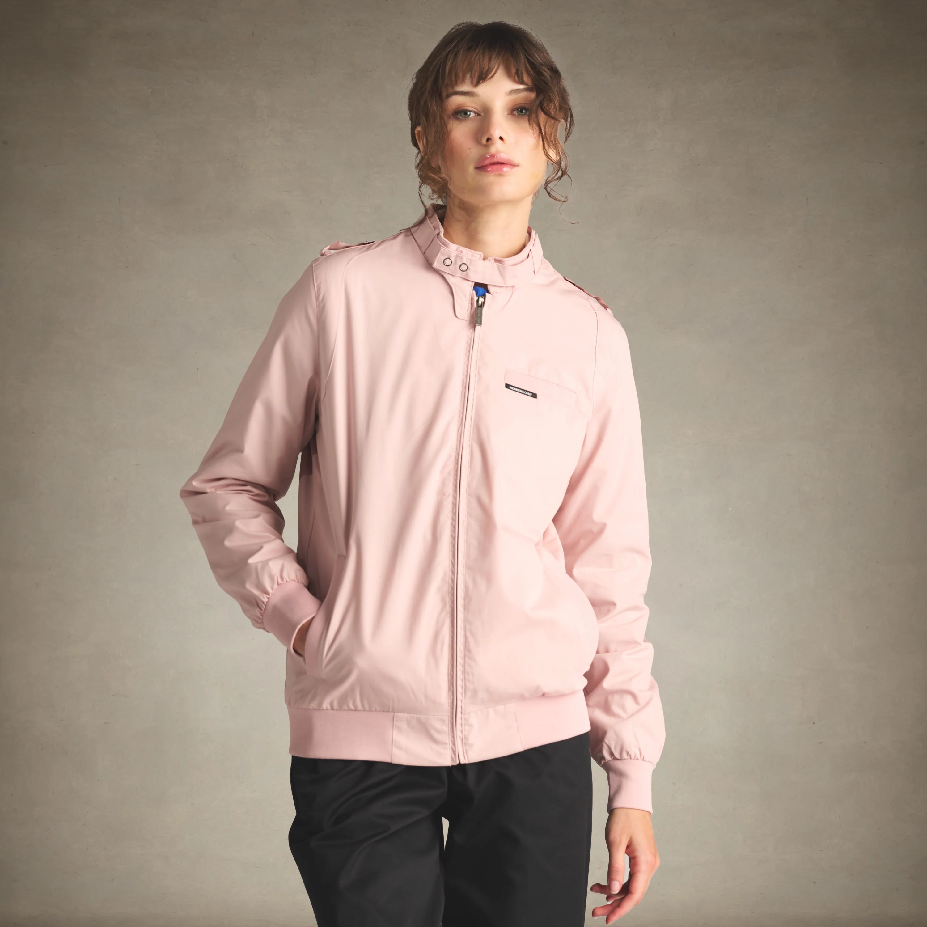 Women's Classic Iconic Racer Jacket (Slim Fit) Women's Iconic Jacket Members Only® Light Pink X-Small 