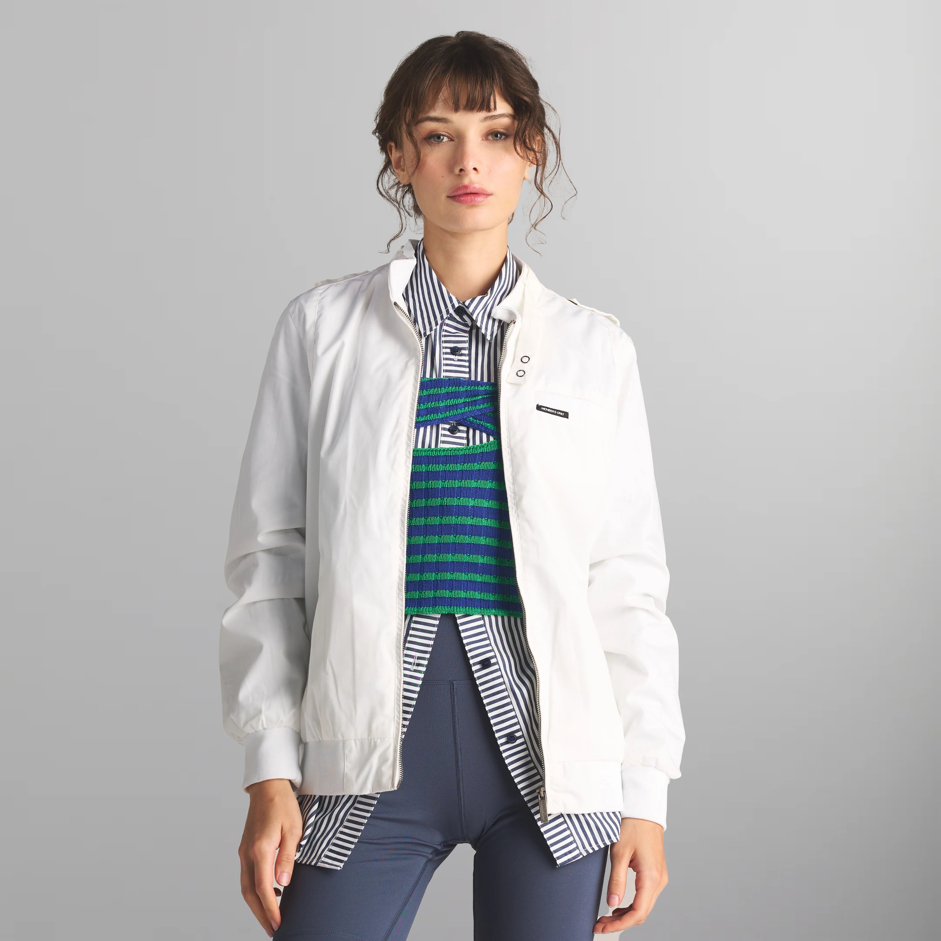 Women's Classic Iconic Racer Jacket (Slim Fit) Women's Iconic Jacket Members Only | White