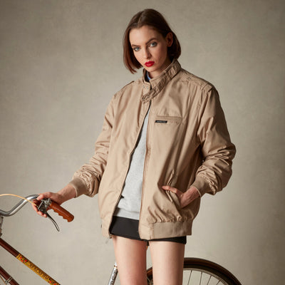 Women's Classic Iconic Racer Oversized Jacket Women's Iconic Jacket Members Only® Khaki Small 