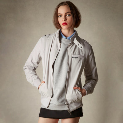 Women's Classic Iconic Racer Jacket (Slim Fit) Women's Iconic Jacket Members Only® Light Grey X-Small 