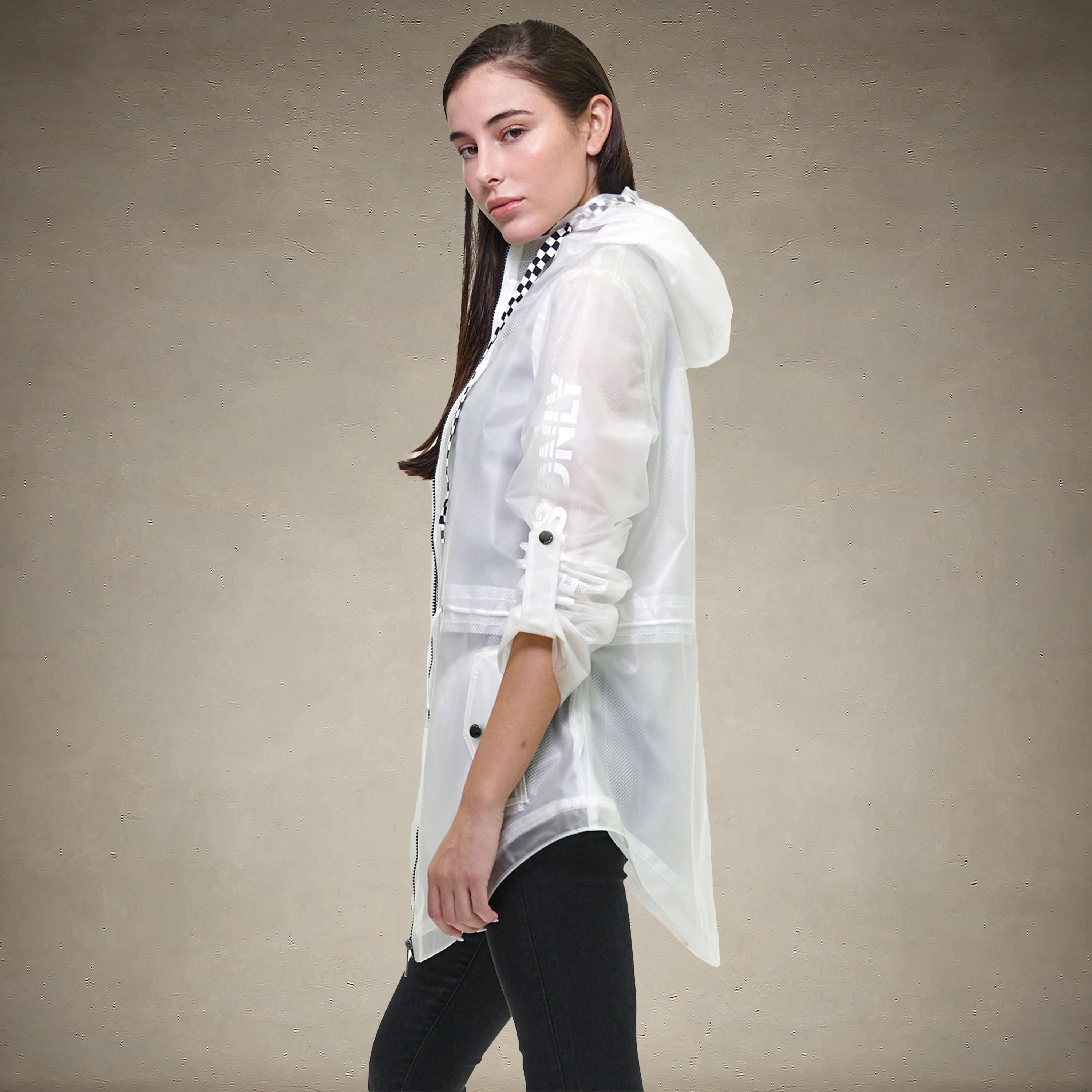 Women's Translucent Long Jacket - FINAL SALE Womens Jacket Members Only® 