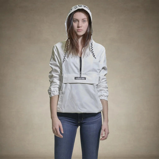 Women's Poly Taslon Pullover Jacket with hood - FINAL SALE Womens Jacket Members Only® White XS 