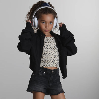 Girl's Racer Jacket Kid's Jacket Members Only Black 7-8 