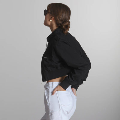 Women's Mini Cropped Racer Jacket Women's Iconic Jacket Members Only | Black