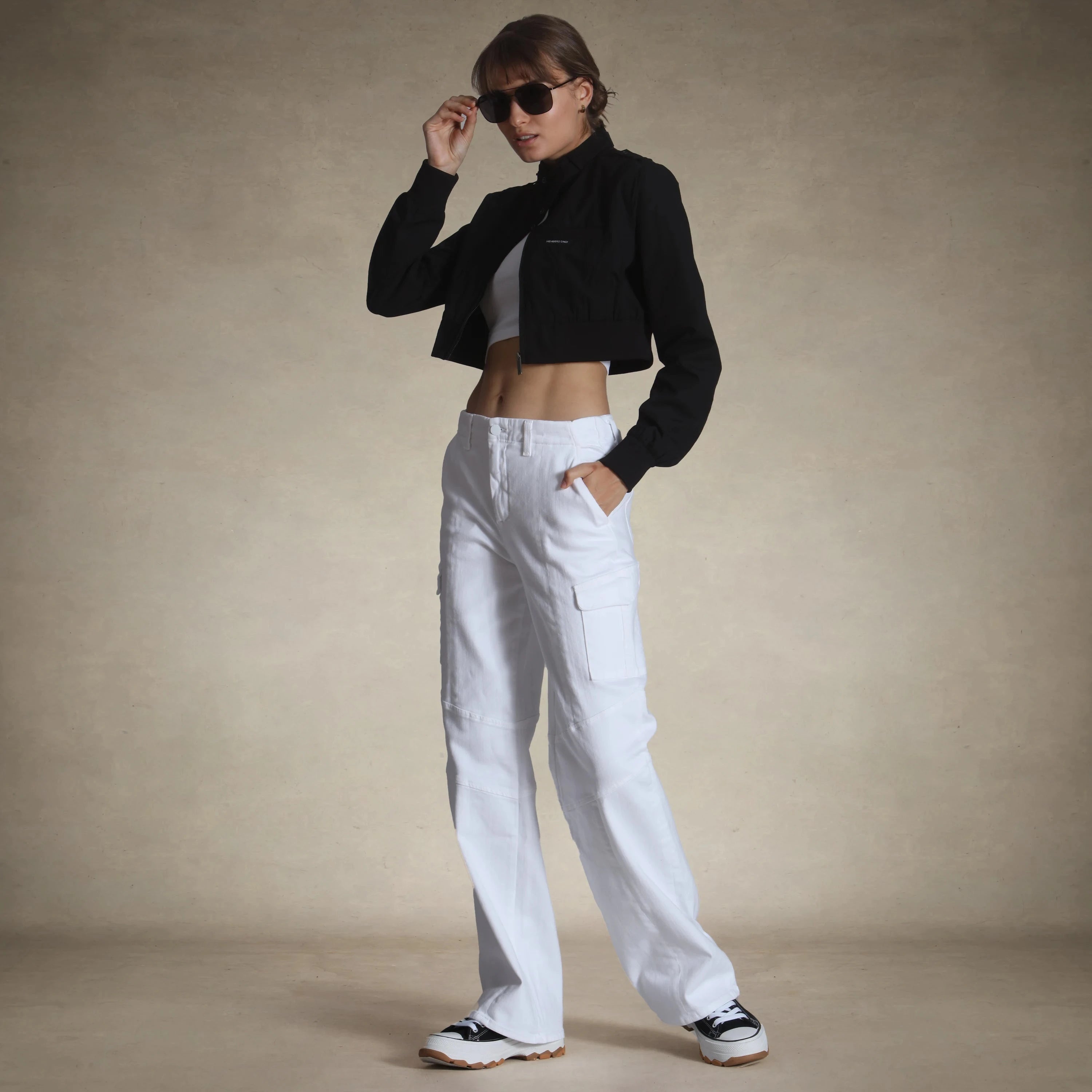 Women's Mini Cropped Racer Jacket Women's Iconic Jacket Members Only® 