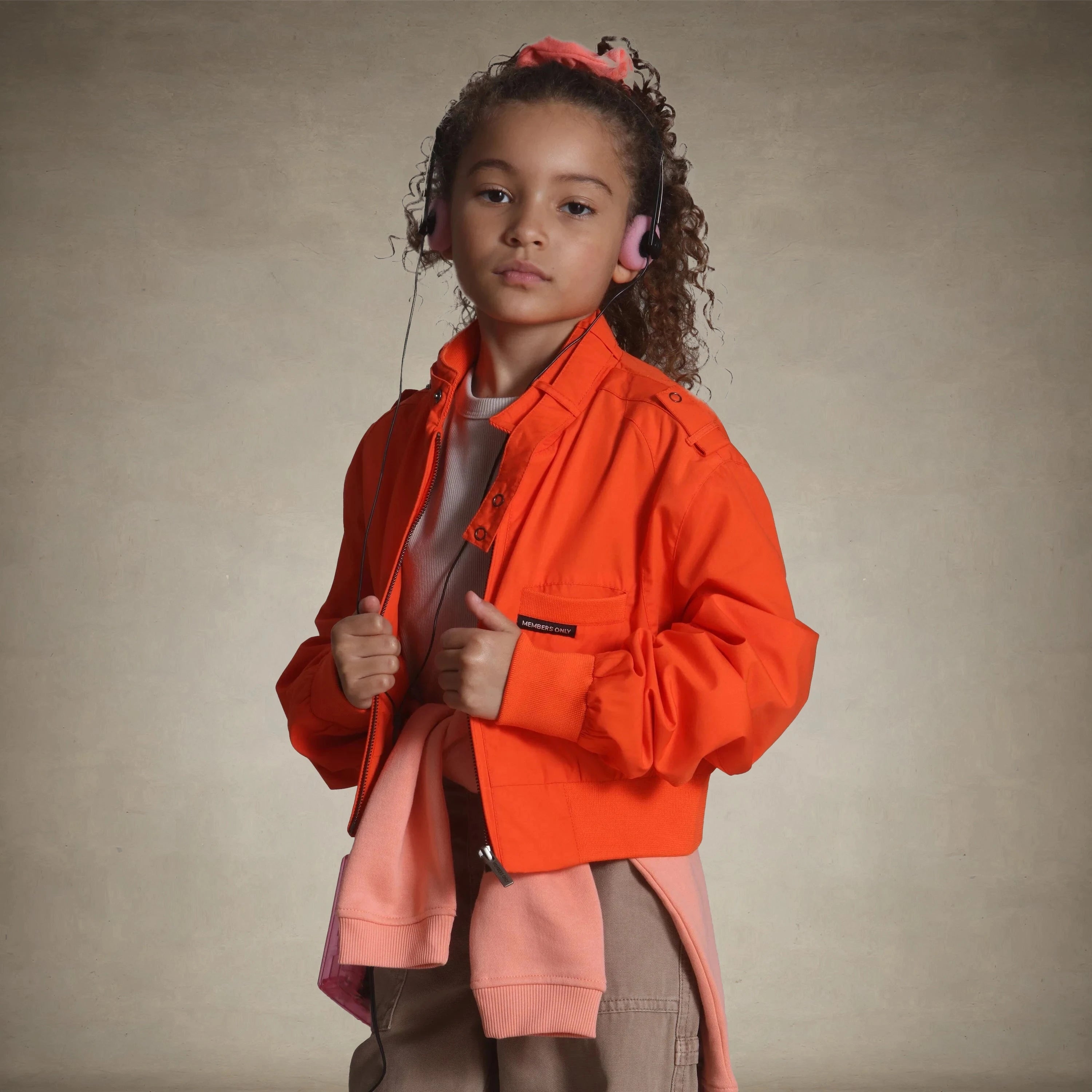 Girl's Racer Jacket Kid's Jacket Members Only® Orange 7-8 