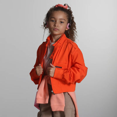 Girl's Racer Jacket Kid's Jacket Members Only Orange 7-8 