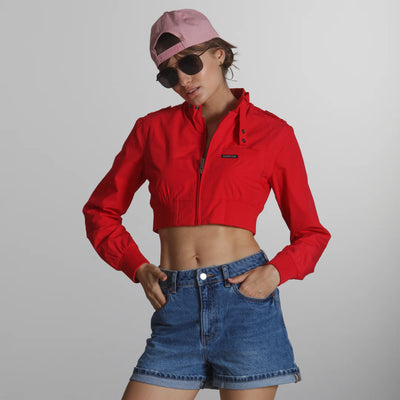 Women's Mini Cropped Racer Jacket Women's Iconic Jacket Members Only | Red