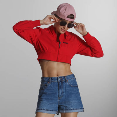 Women's Mini Cropped Racer Jacket Women's Iconic Jacket Members Only | Red