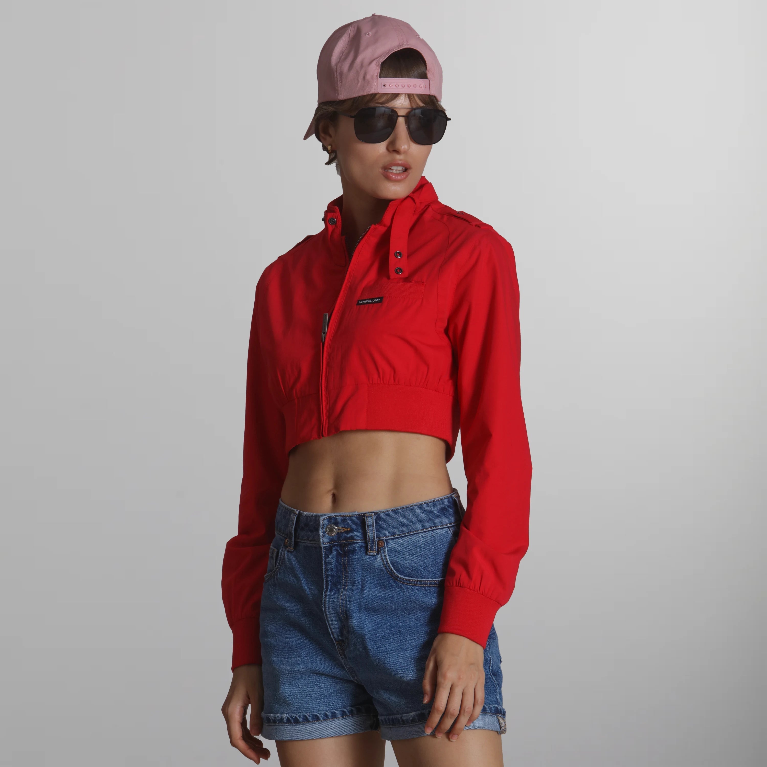 Women's Mini Cropped Racer Jacket Women's Iconic Jacket Members Only | Red