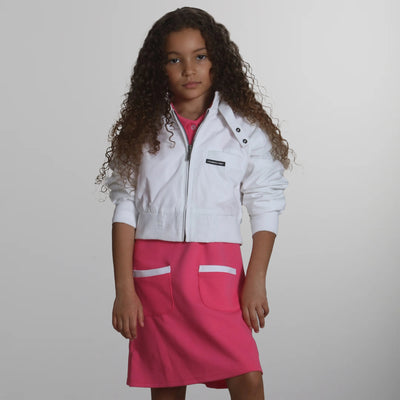 Girl's Racer Jacket Kid's Jacket Members Only White 7-8 