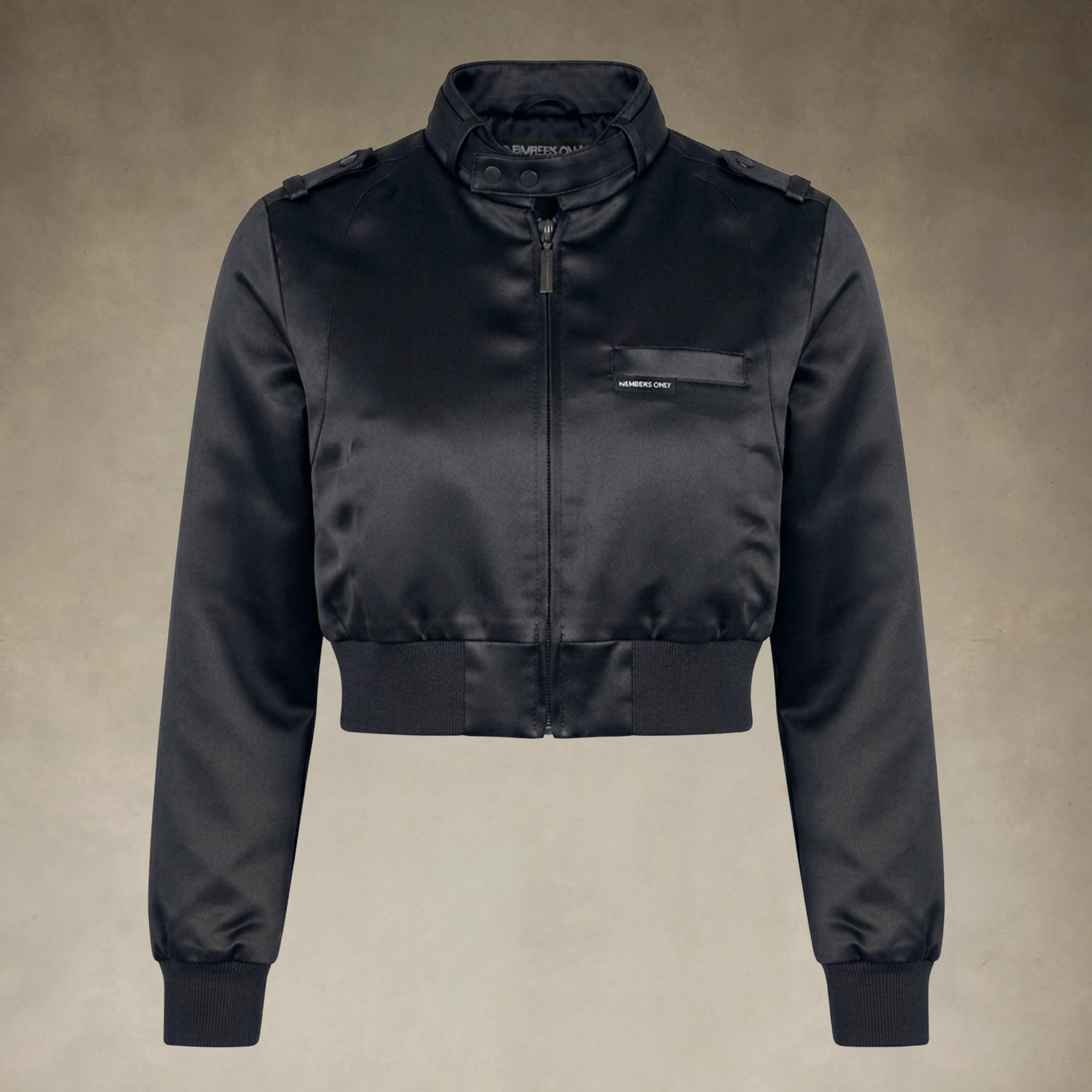 Women's Cropped Classic Satin Iconic Racer Jacket