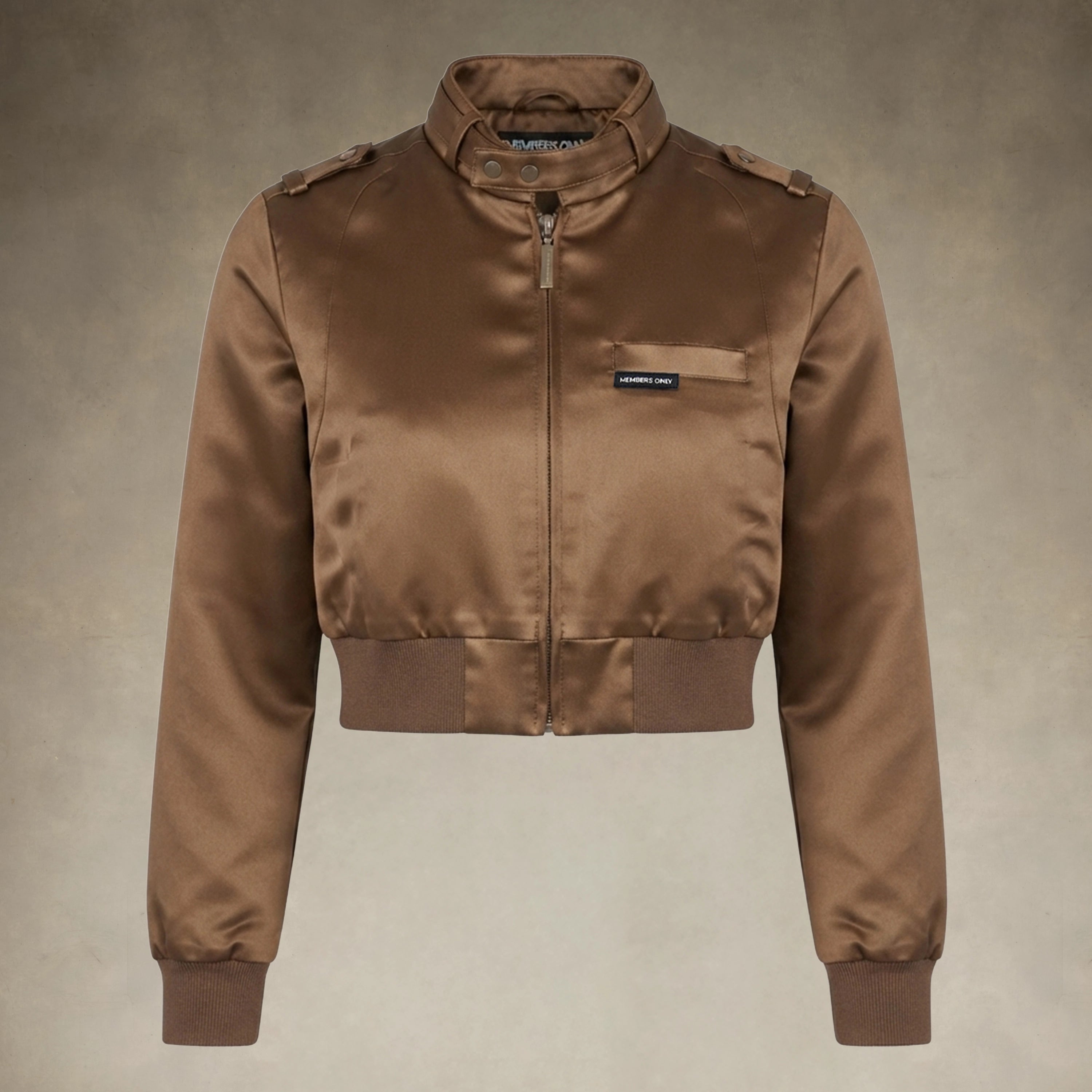 Women's Cropped Classic Satin Iconic Racer Jacket