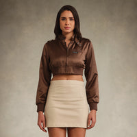 Satin Cropped Jacket