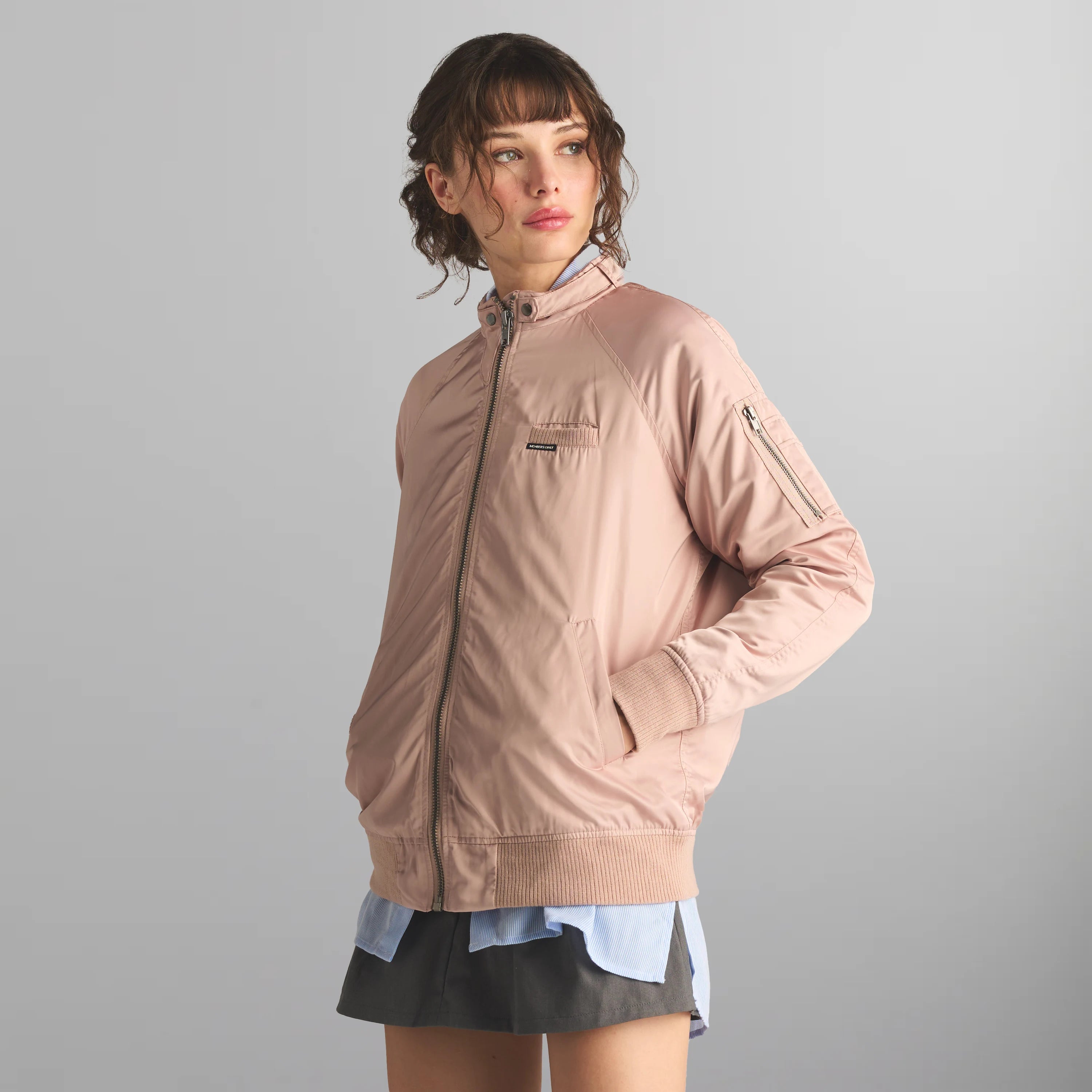 Women's Satin Bomber Jacket Women's Iconic Jacket Members Only 