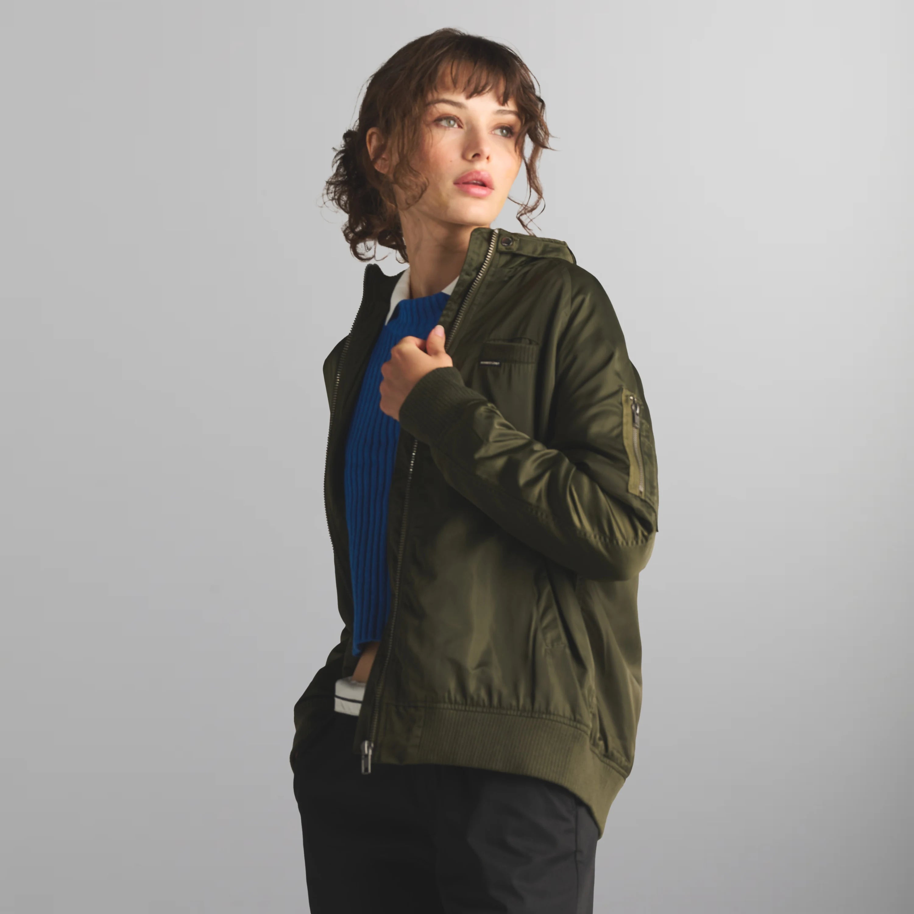 Women's Satin Bomber Jacket Women's Iconic Jacket Members Only 