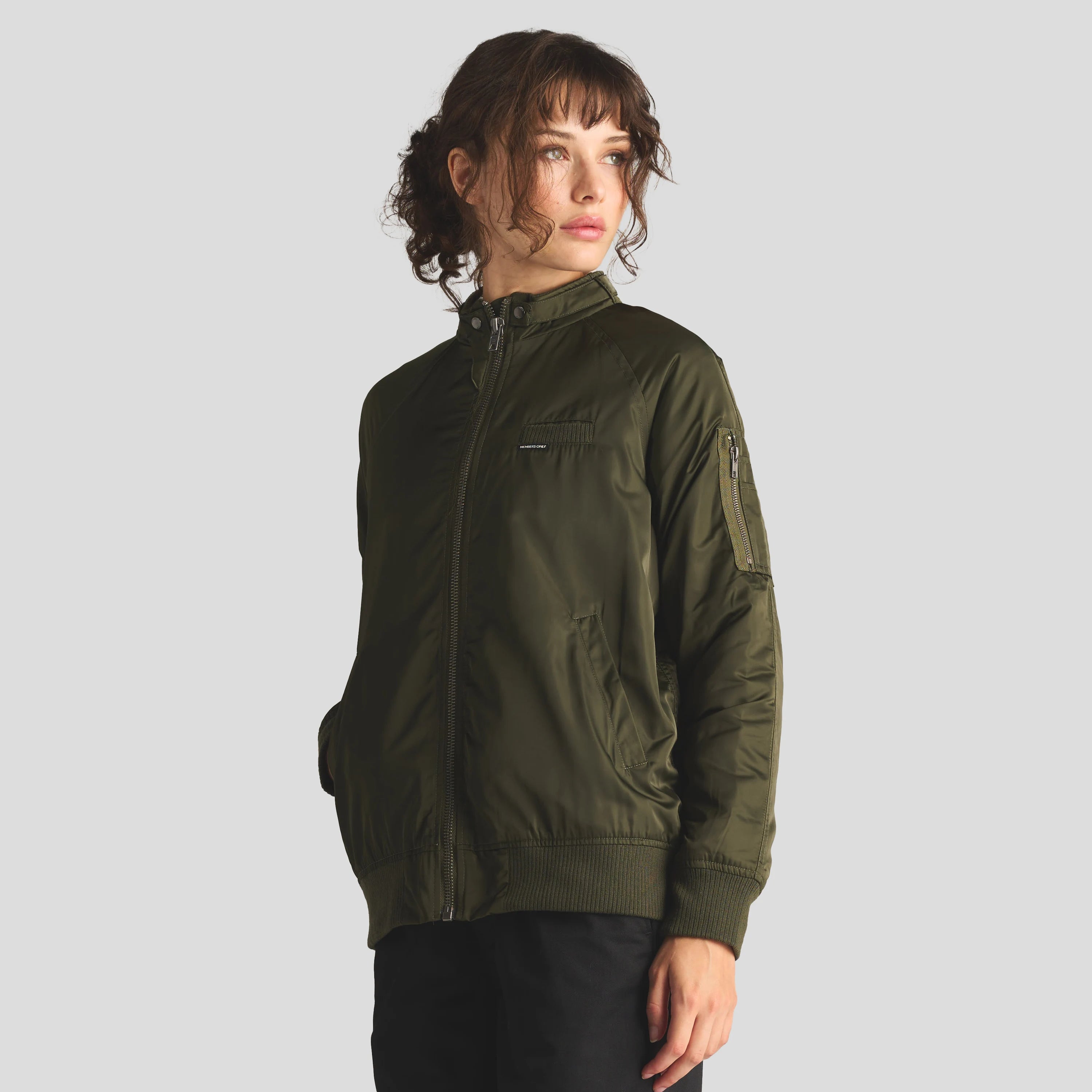 Women's Satin Bomber Jacket Women's Iconic Jacket Members Only 