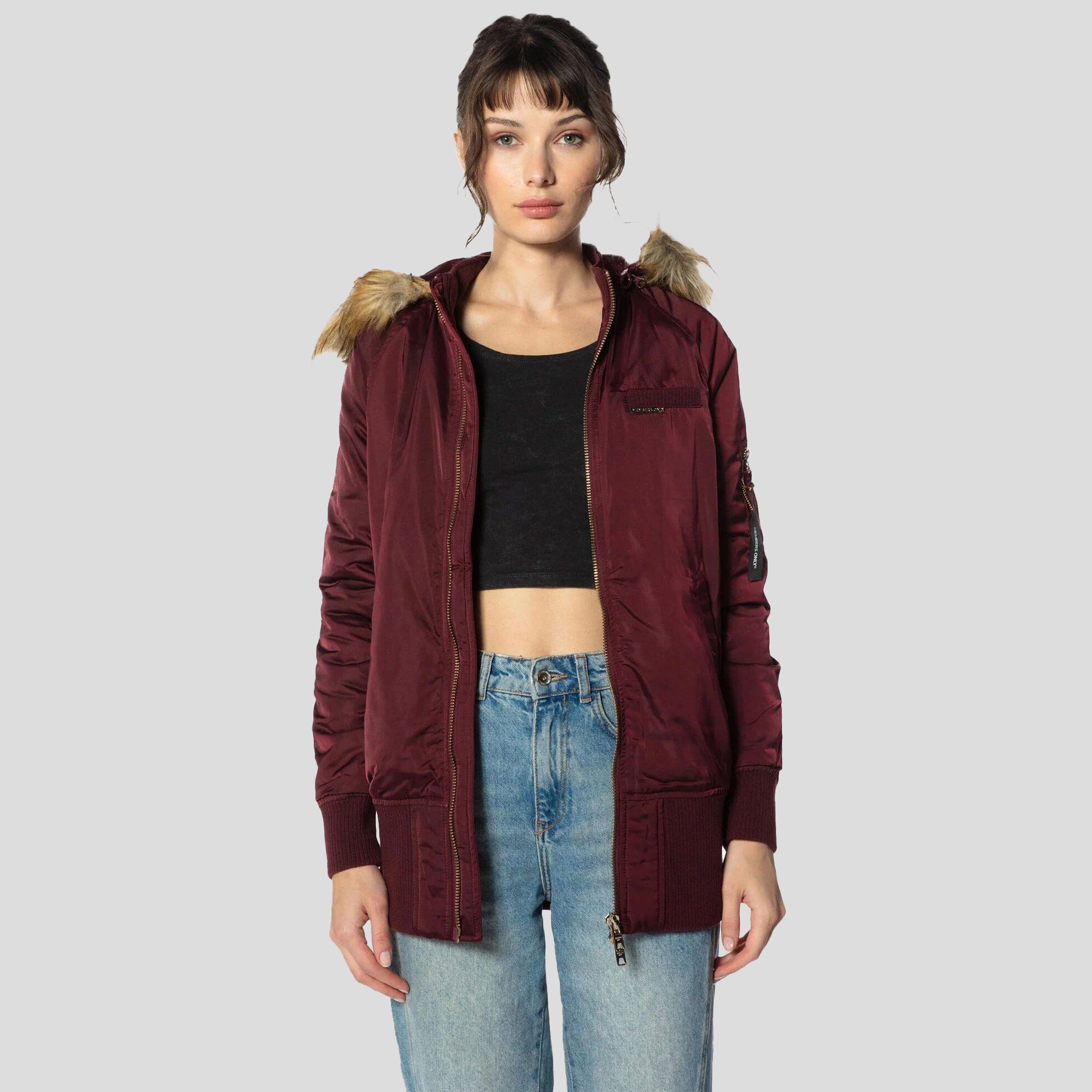 Women's Elongated Bomber Jacket - FINAL SALE Bomber Jacket Members Only 