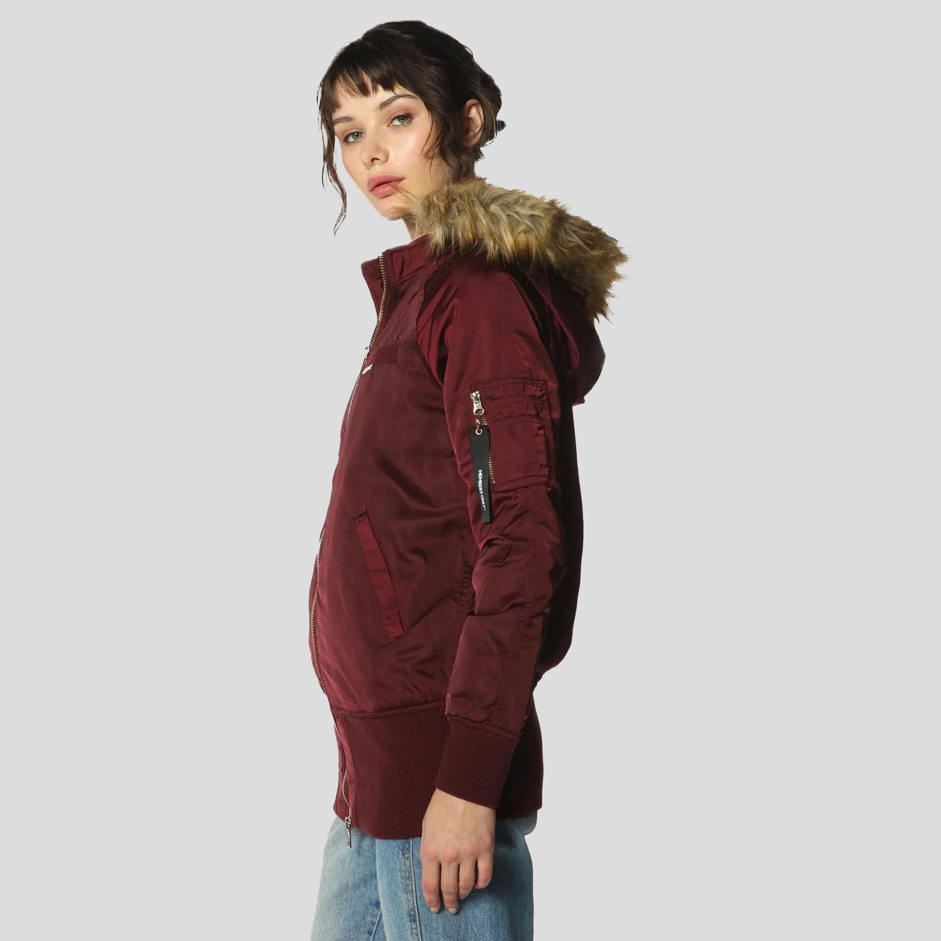 Women's Elongated Bomber Jacket - FINAL SALE Bomber Jacket Members Only 