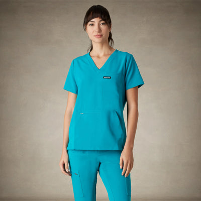 Cordoba 5-Pocket Scrub Top Womens Scrub Top Members Only® Teal X-Small 