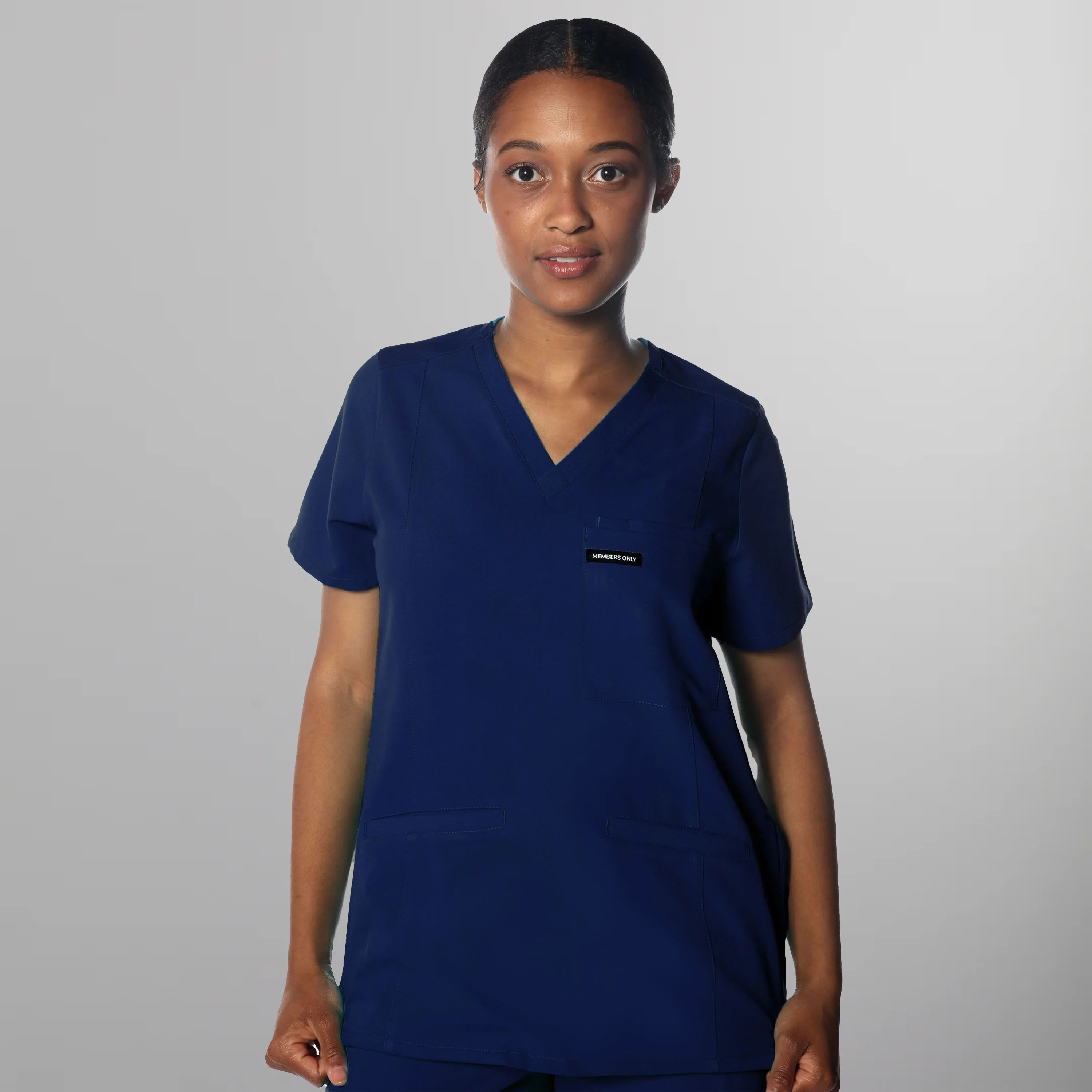 Siena 5-Pocket Scrub Top Womens Scrub Top Members Only Navy X-Small 