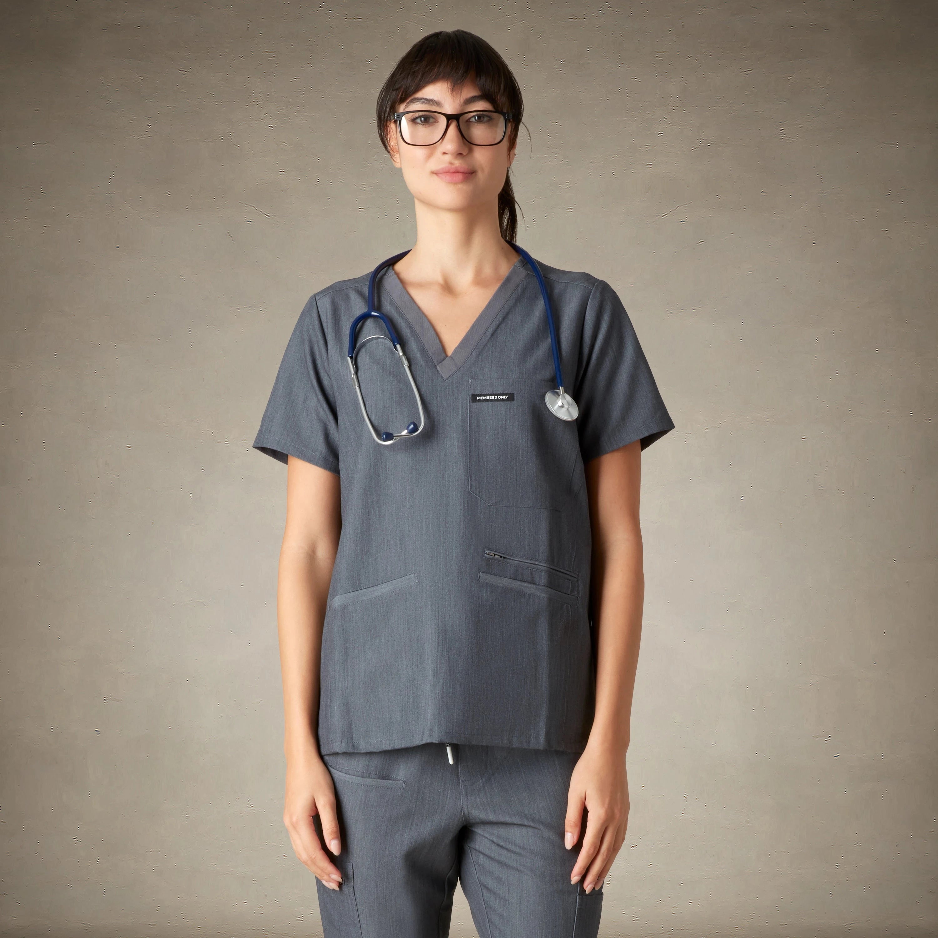 Palermo 4-Pocket Scrub Top Womens Scrub Top Members Only® 