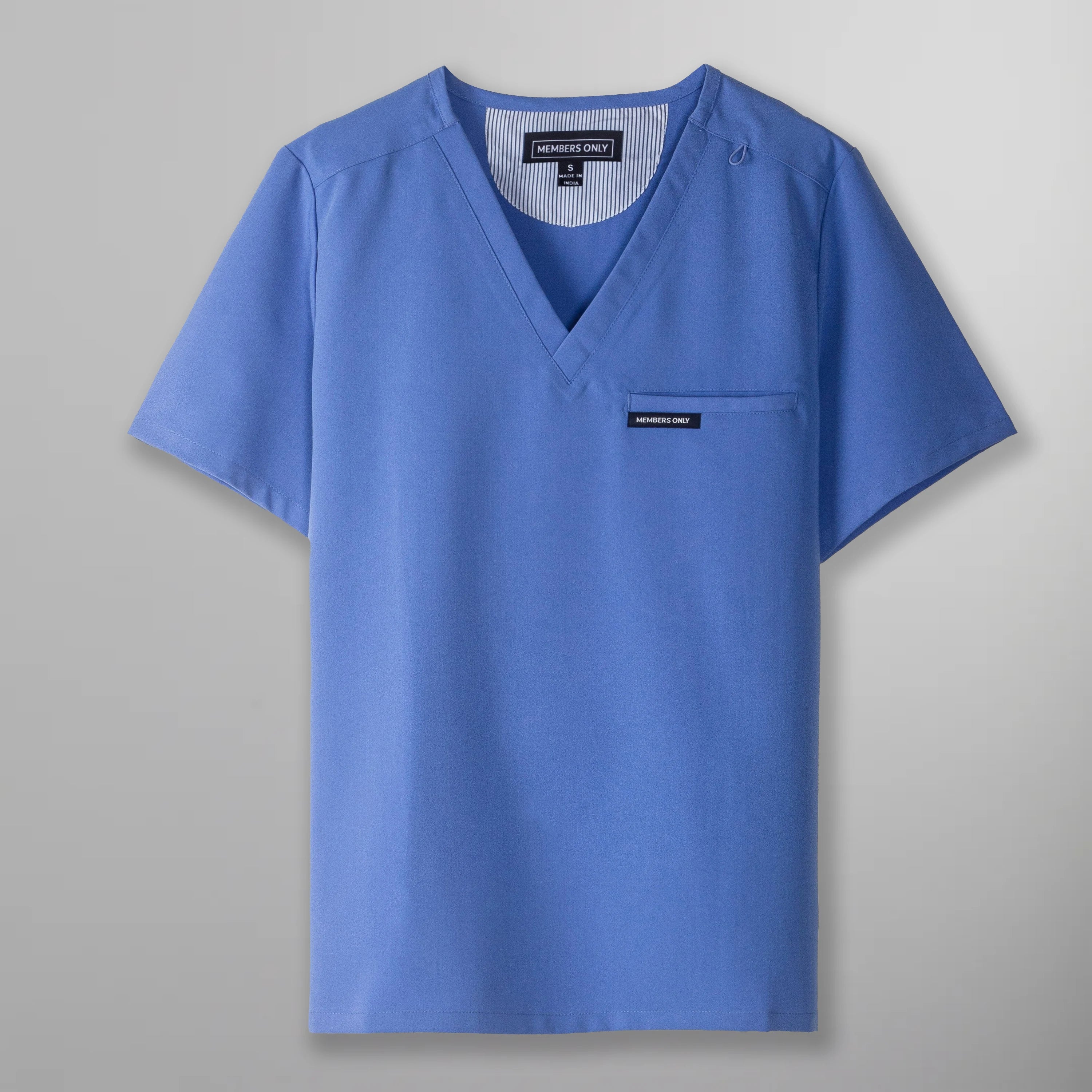 Bari 1-Pocket Scrub Top Womens Scrub Top Members Only | | Ceil Blue