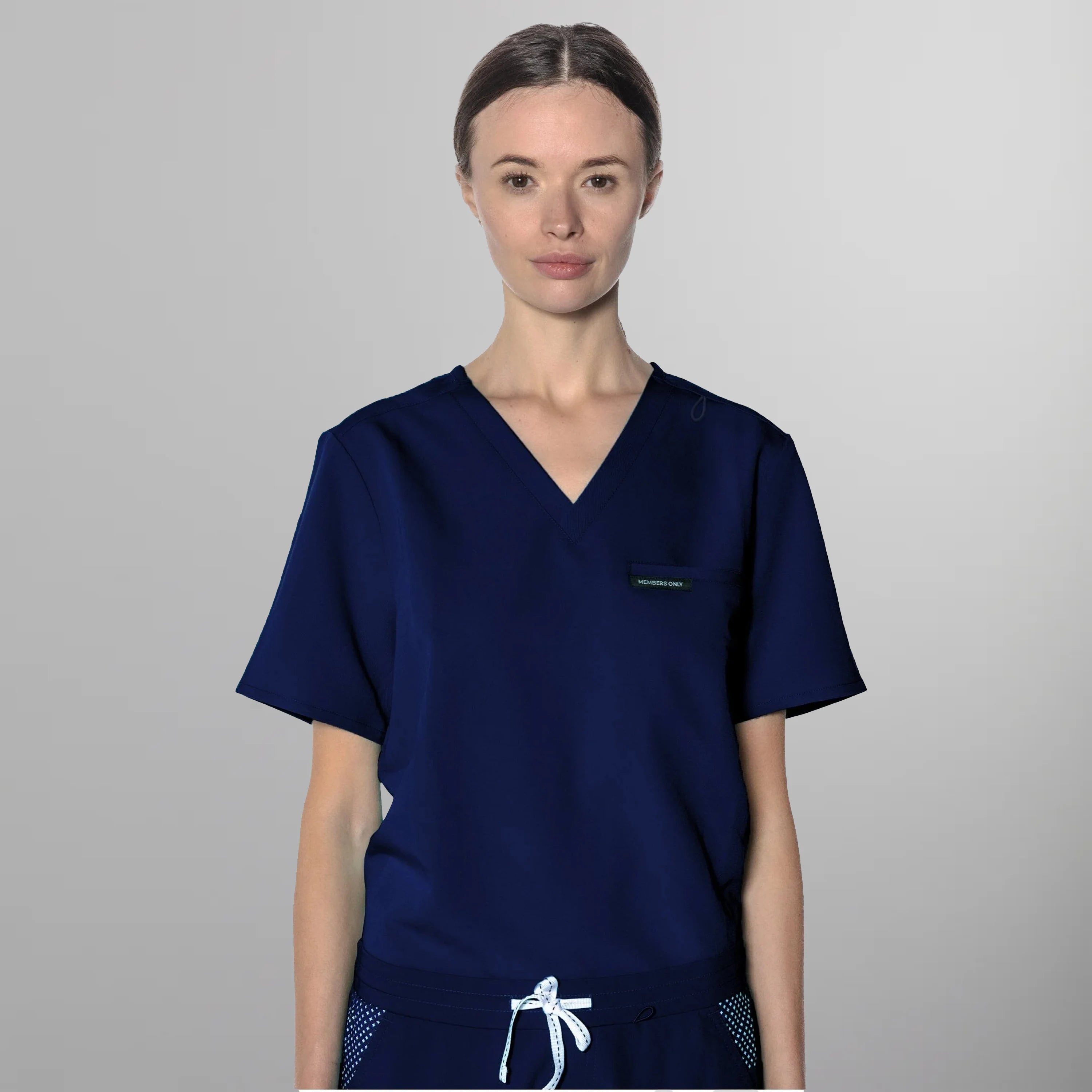 Bari 1-Pocket Scrub Top Womens Scrub Top Members Only | Navy