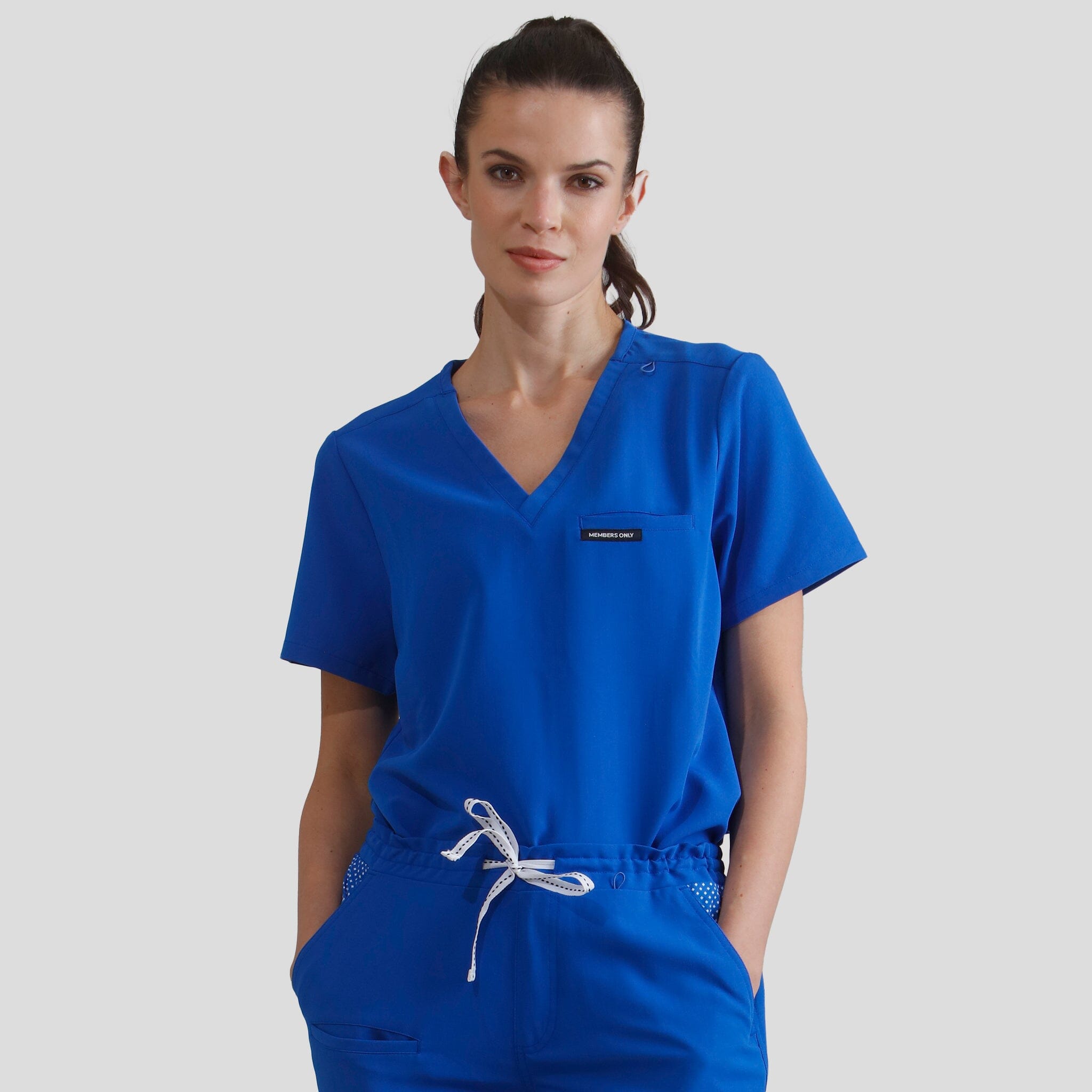 Bari 1-Pocket Scrub Top Womens Scrub Top Members Only 